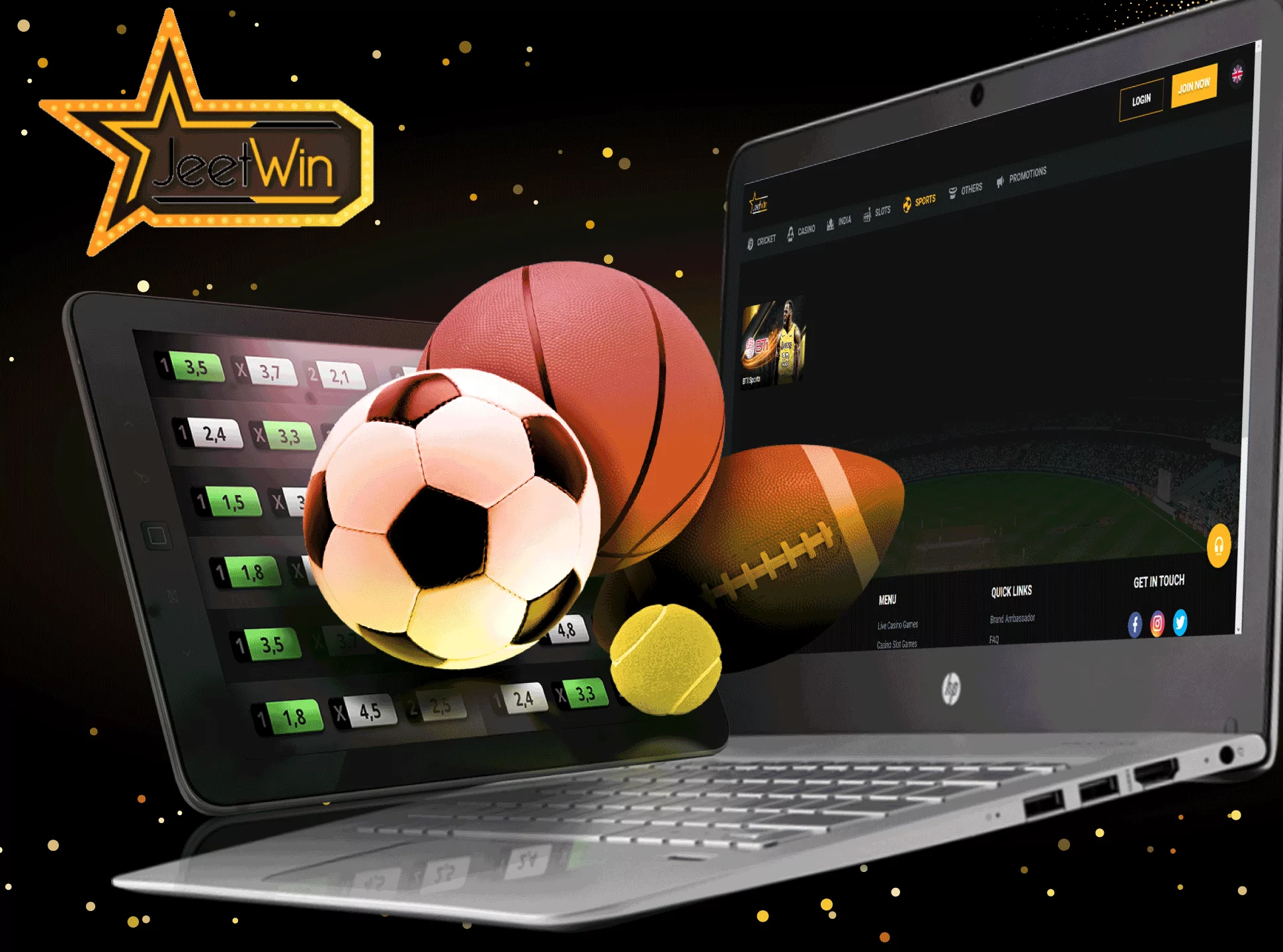 Log in to Jeetwin, top up your account, choose the sports event and place a bet.