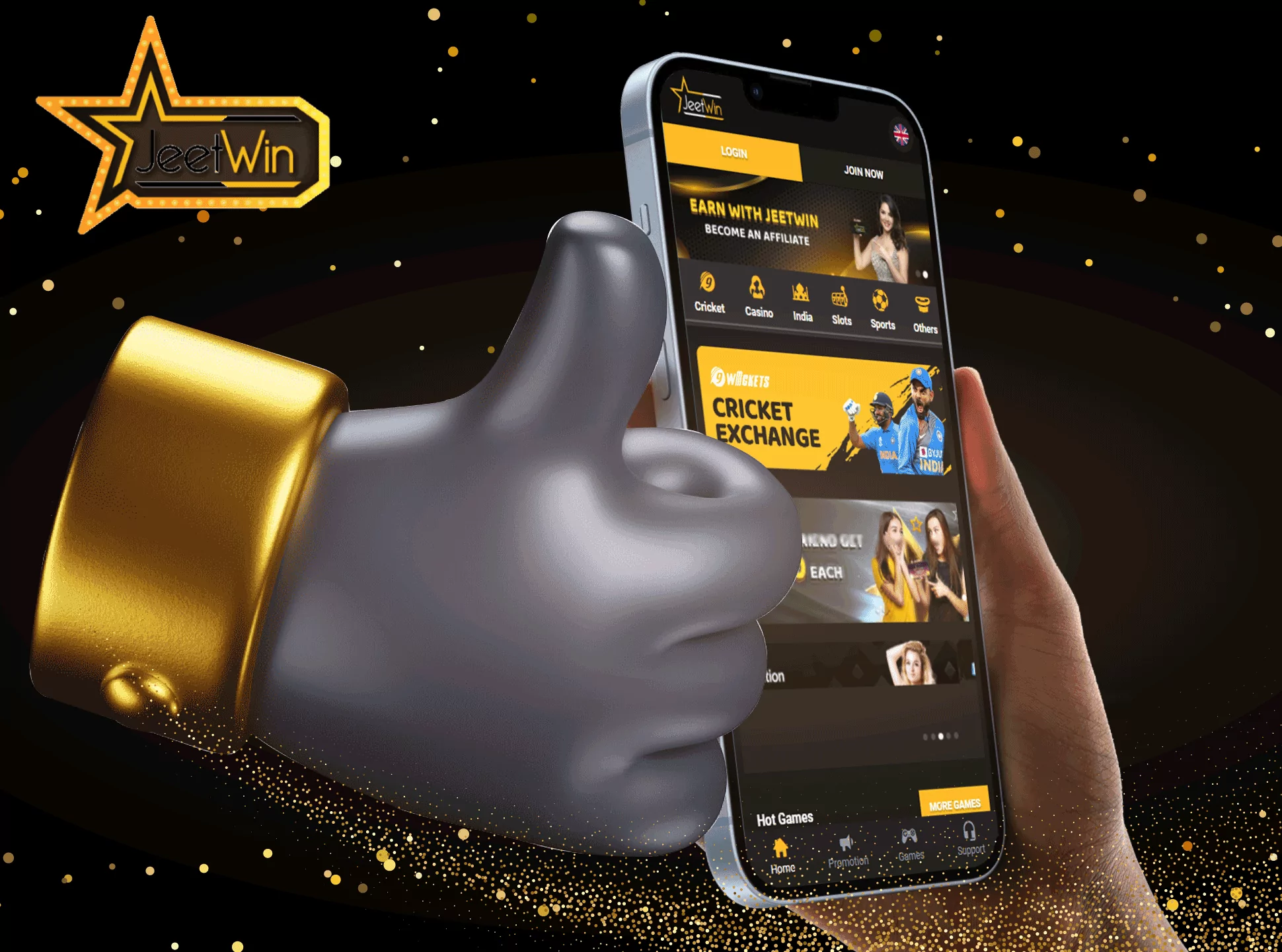Download and install the Jeetwinn mobile app and bet wherever you want.