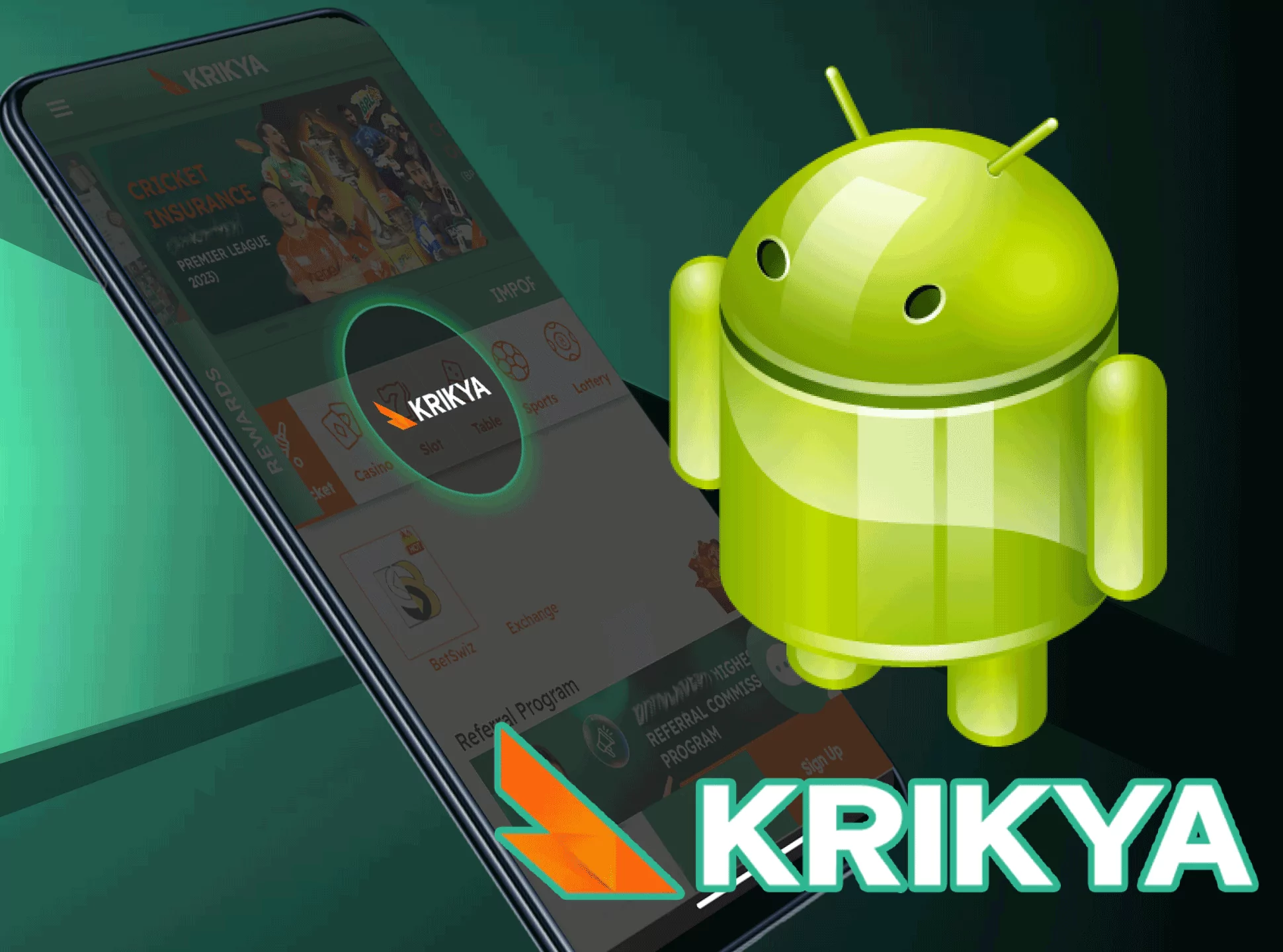 Krikya has designed a mobile Android app with all the neccessary features.