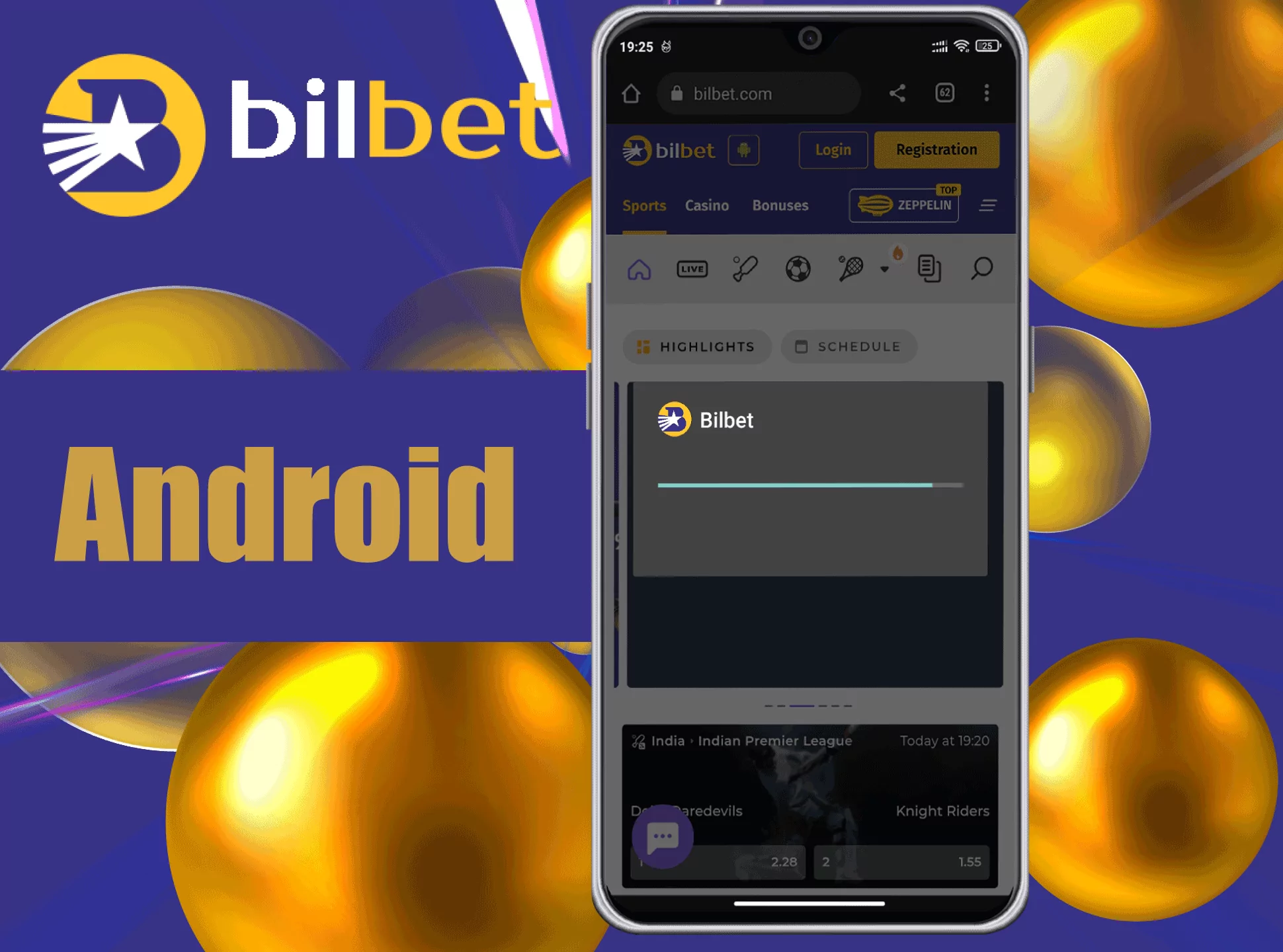 Visit the Bilbet official website and download the apk file.