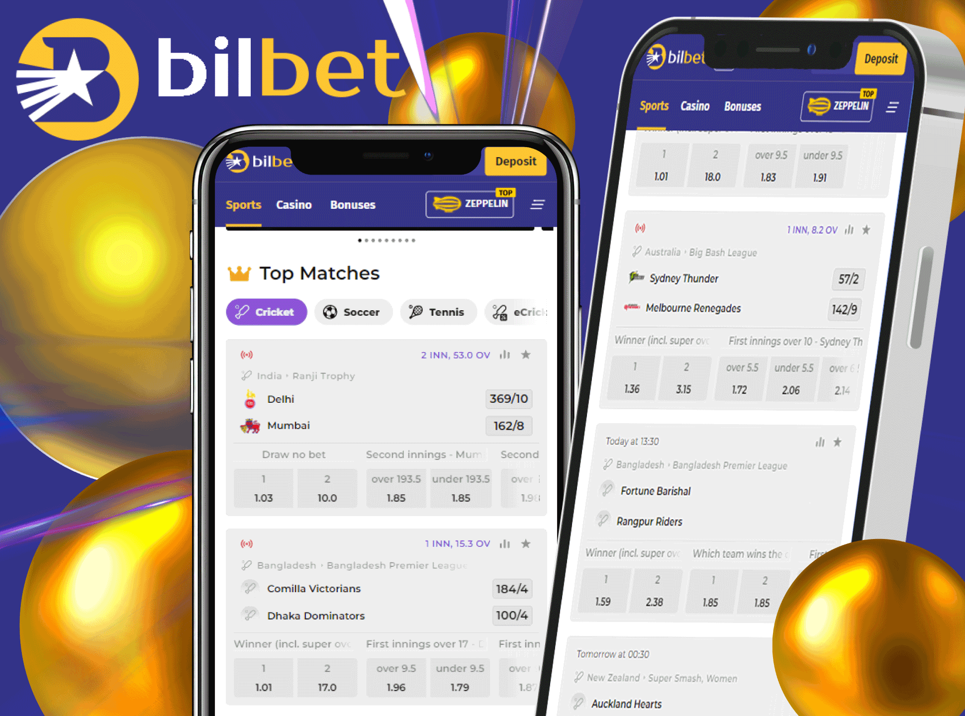 If you don't want to download the app you can use the mobile version of Bilbet.
