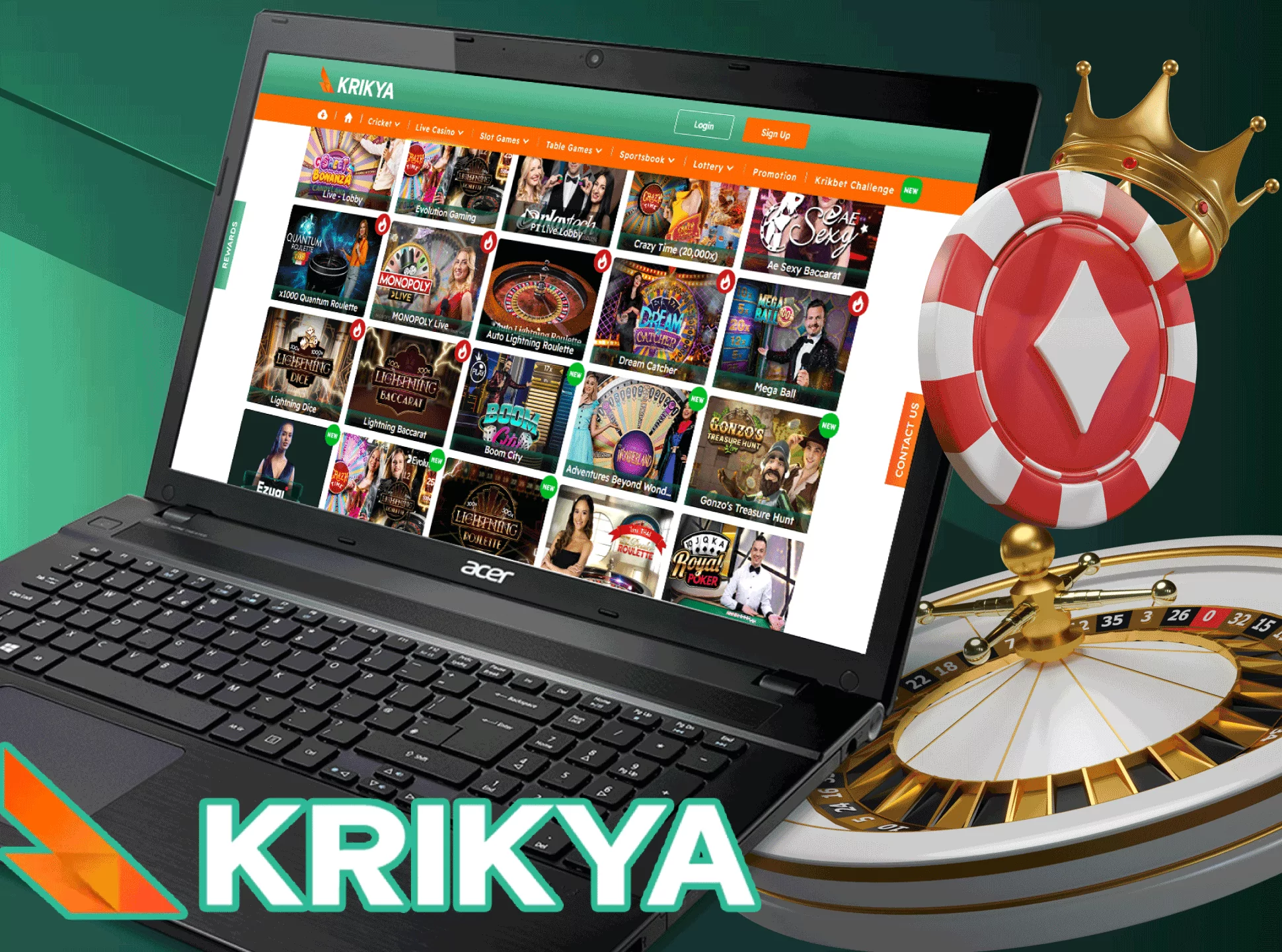 In the Krikya casino you will find all the most popular and beloved casino games.