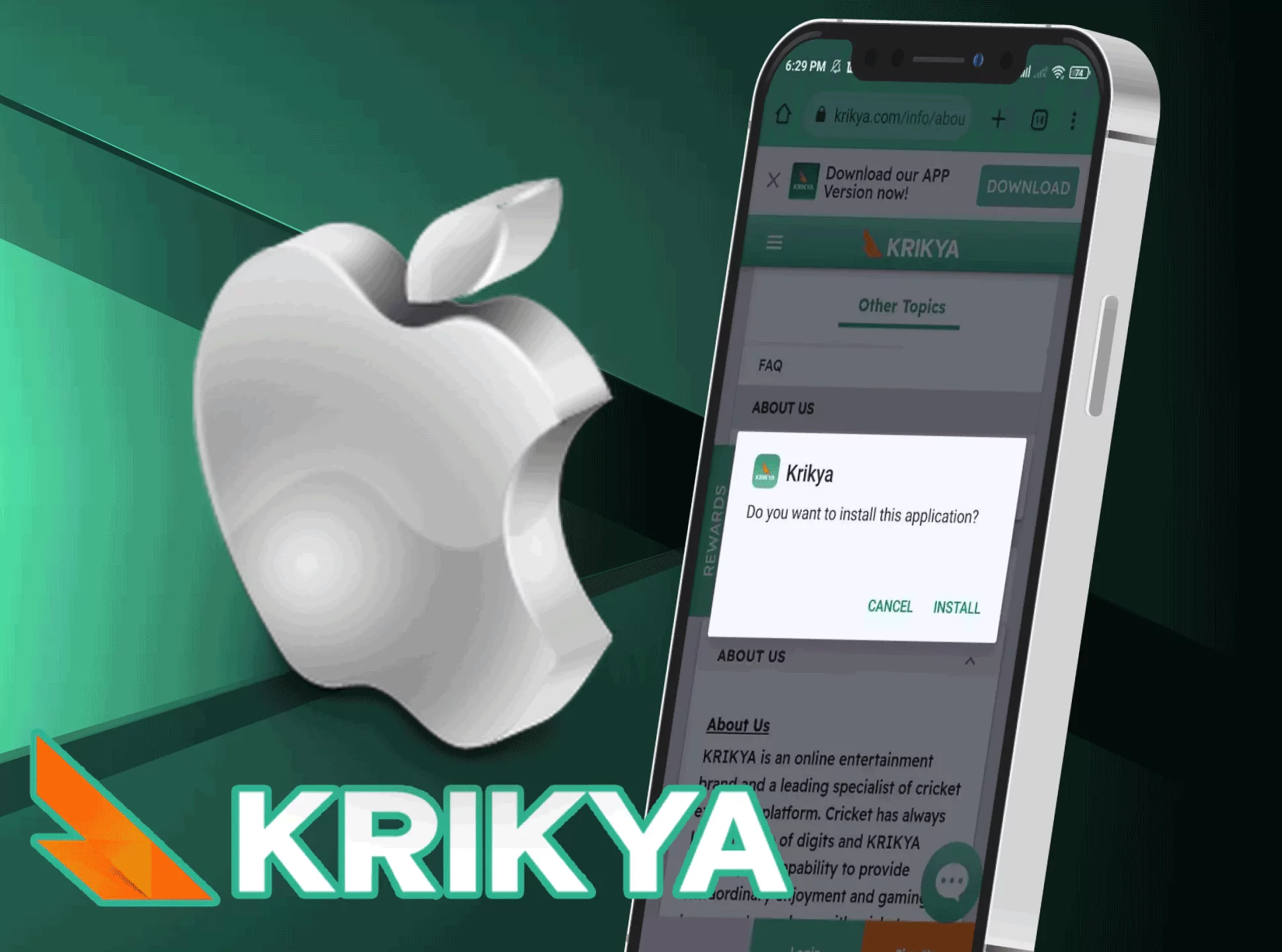 Download the Krikya app on your iPhone or iPad.