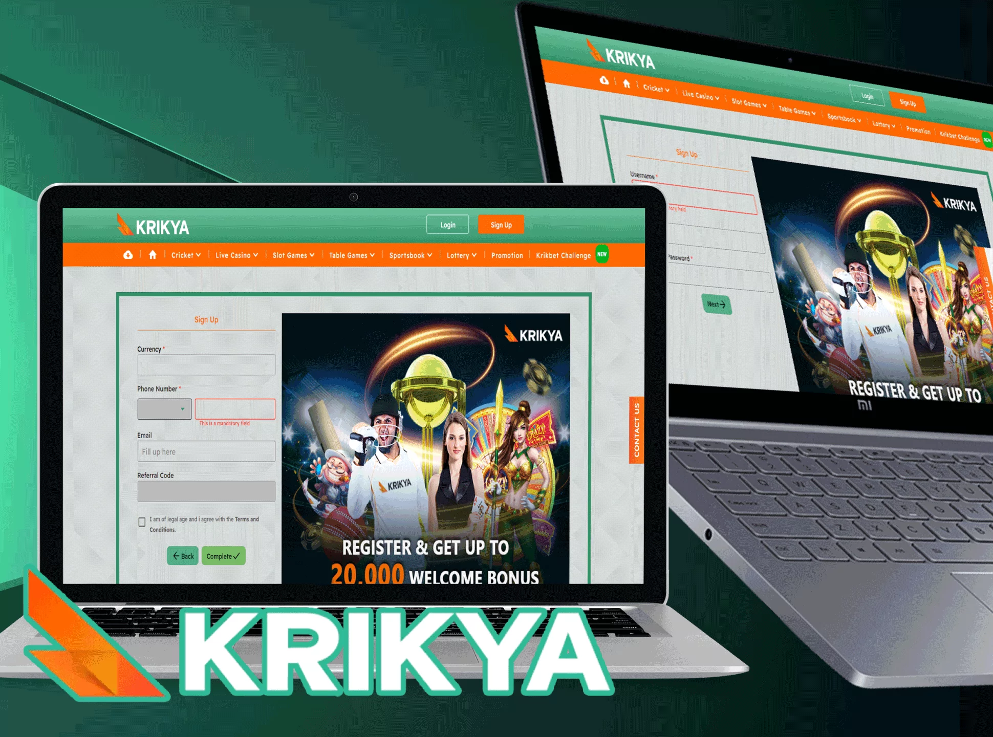 Go to the Krikya official website and create your own account.