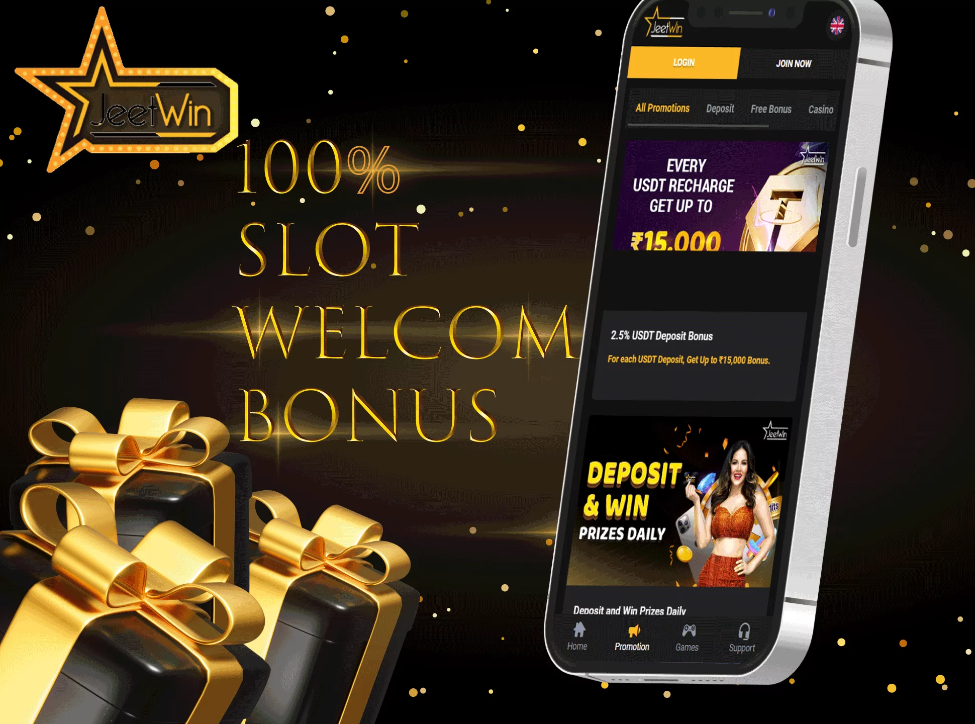 Receive up to 20,000 INR and spend it in slots.