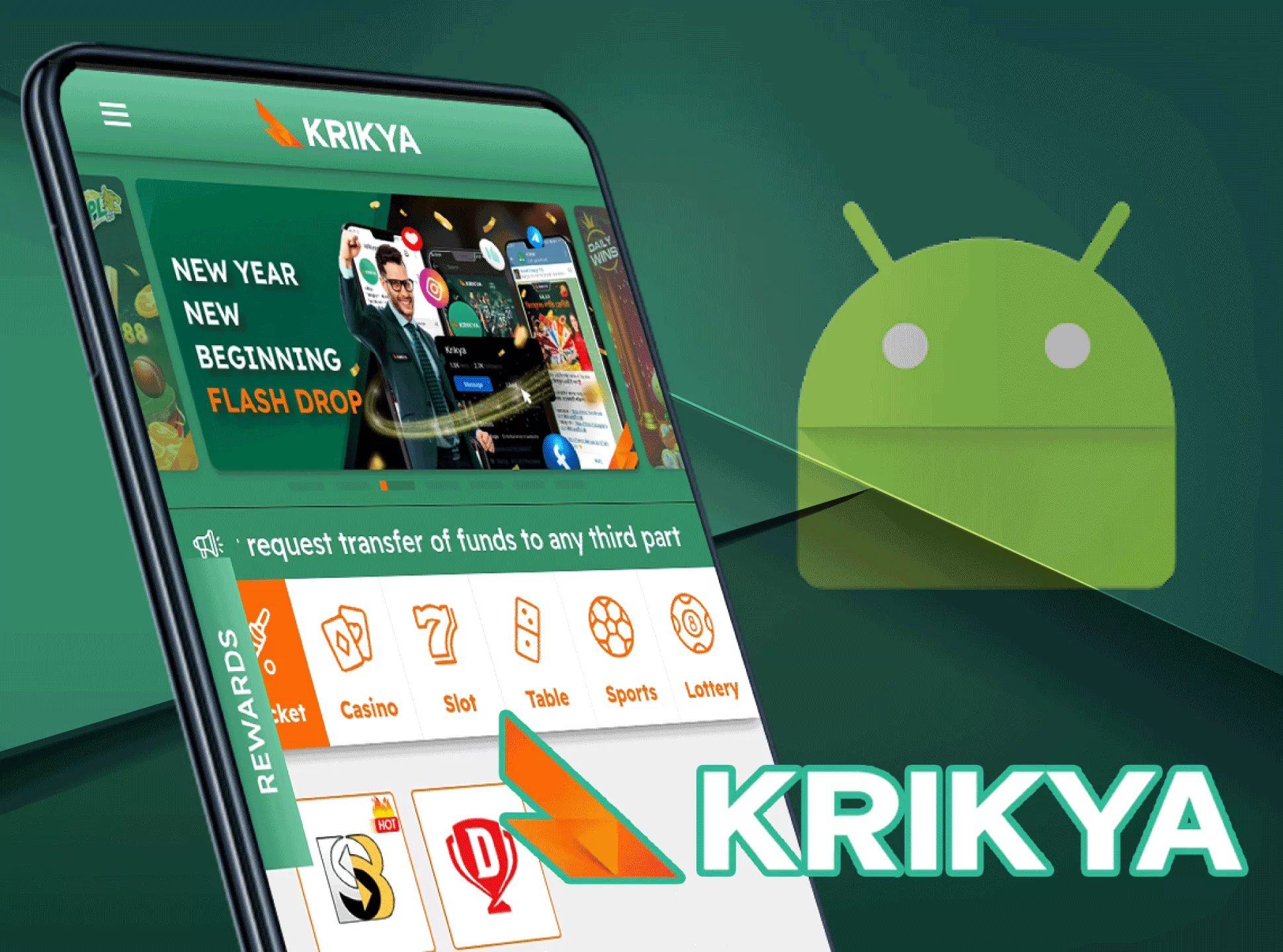 Open the Krikya app and start betting.