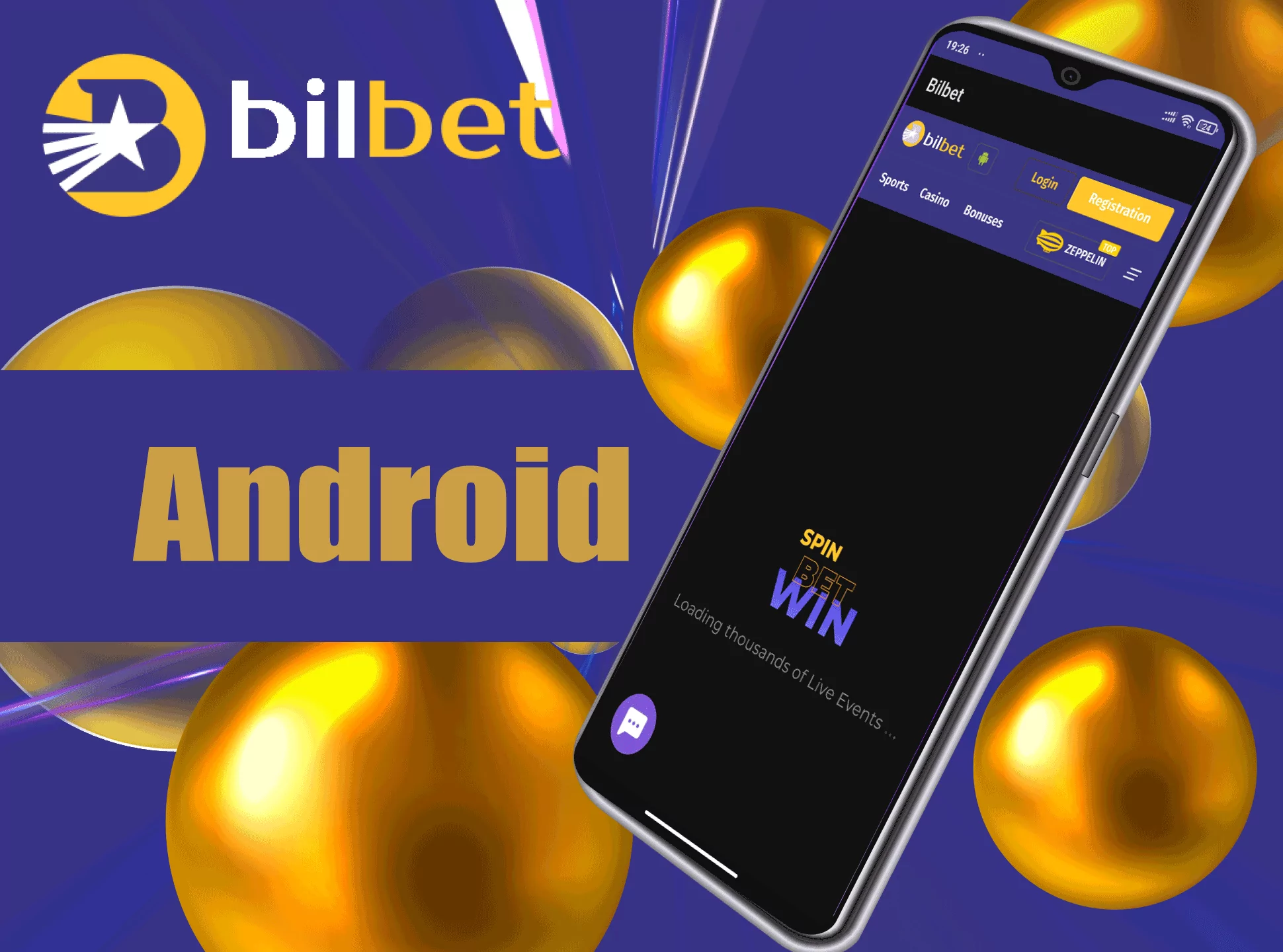 Open the Bilbet app and sign up.