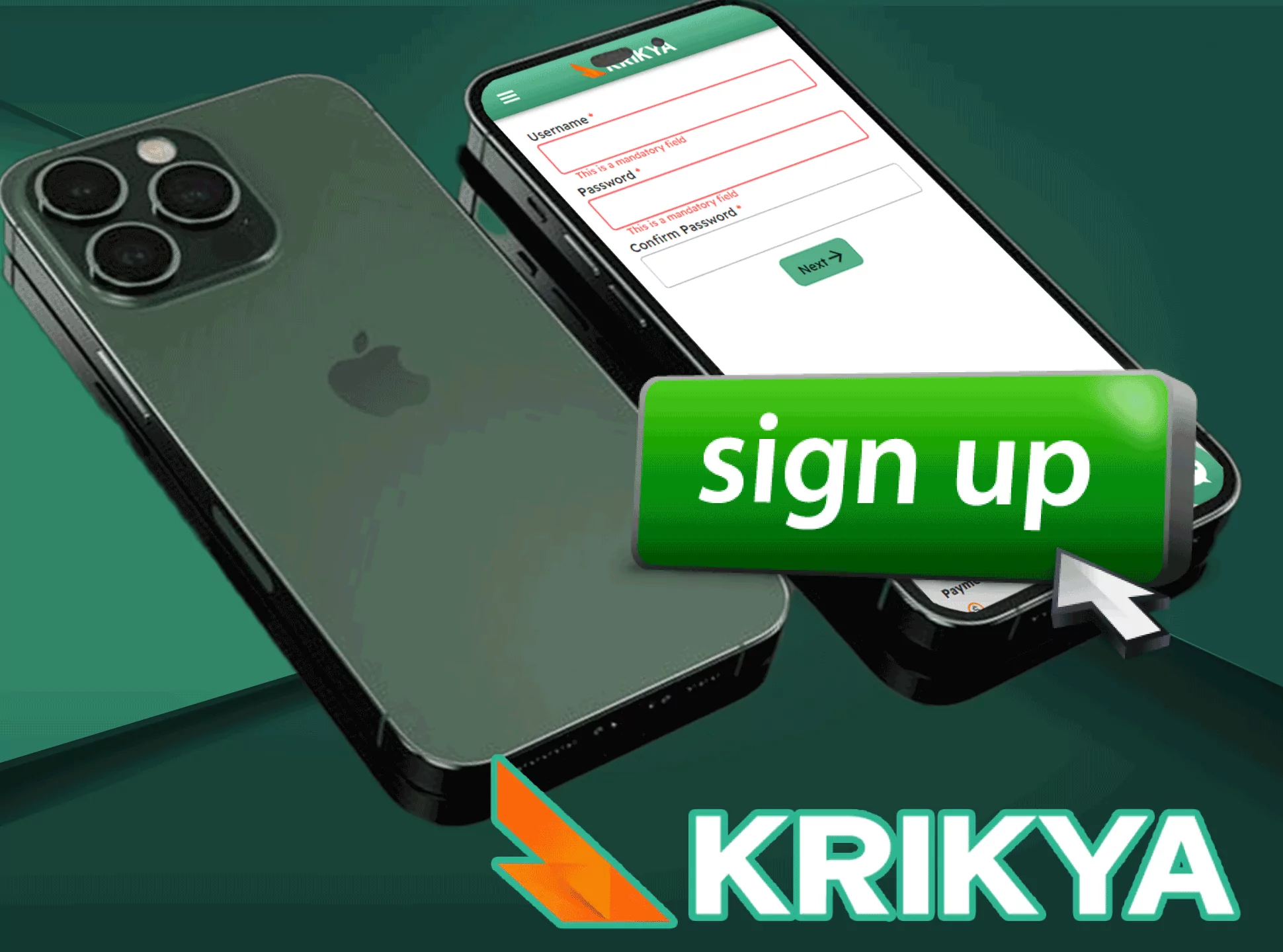 Sign up for Krikya via your smartphone and start playing.