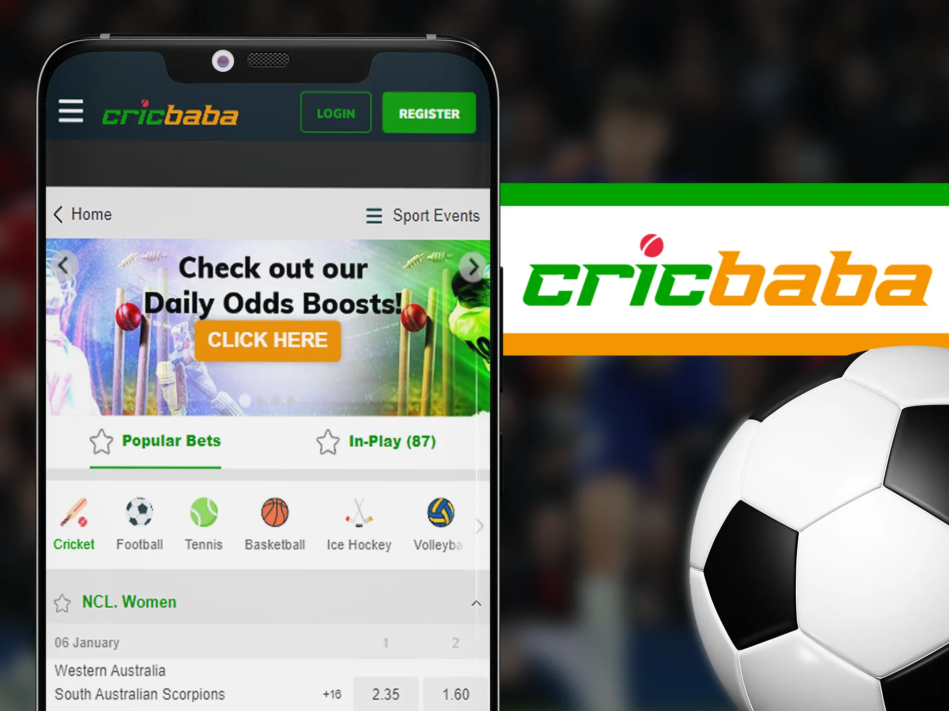 Bet on your favourite sports on sports page.