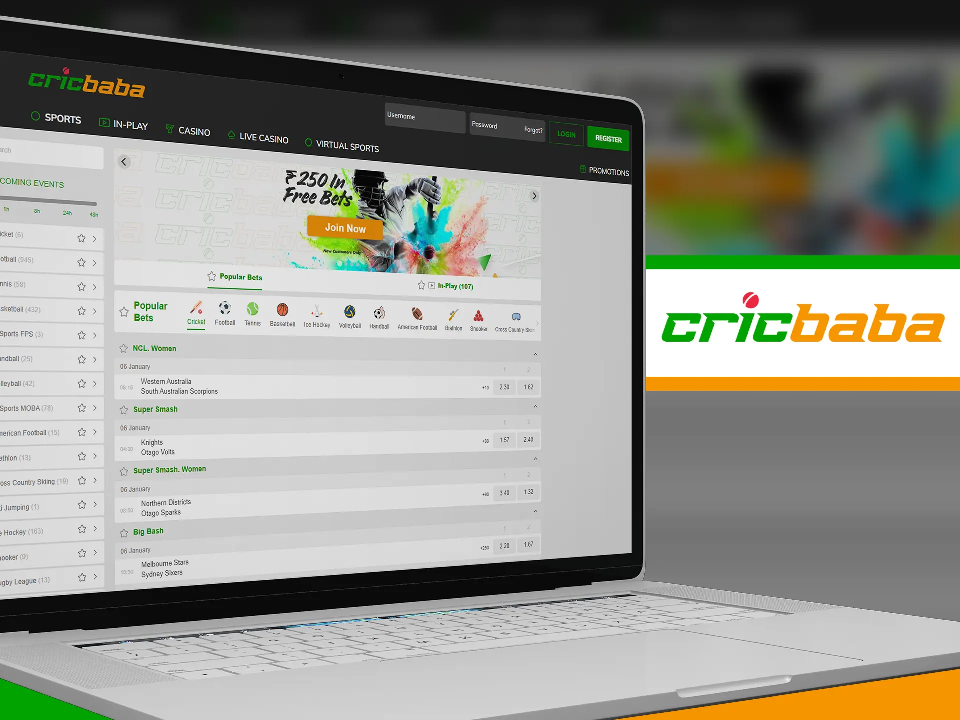 Use Cricbaba web version on any device with working internet connection.