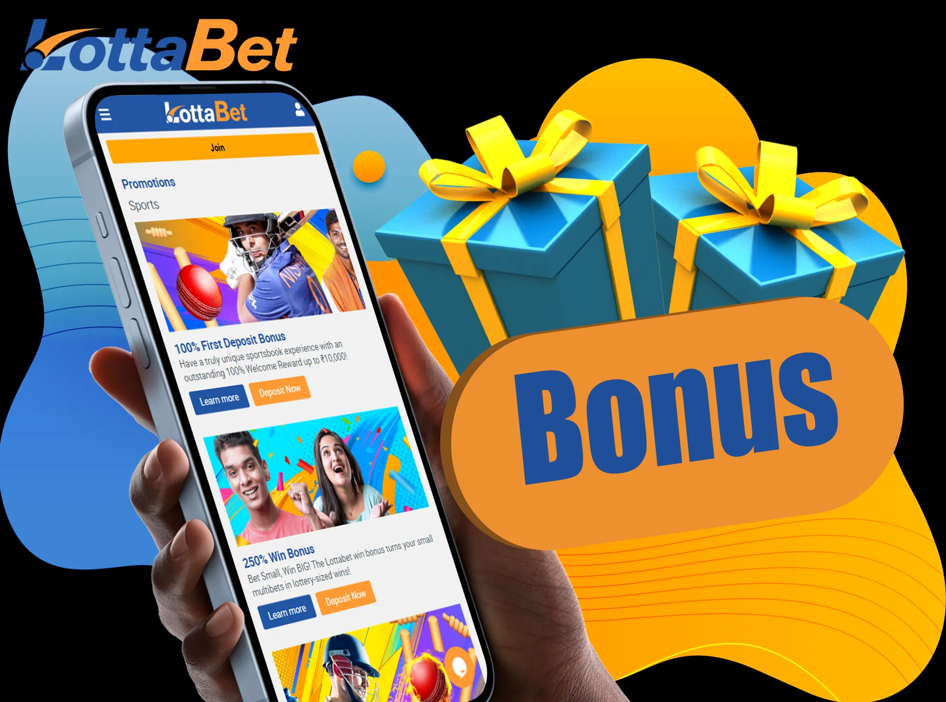 After registration you can receive a bonus on sports betting or casino games.