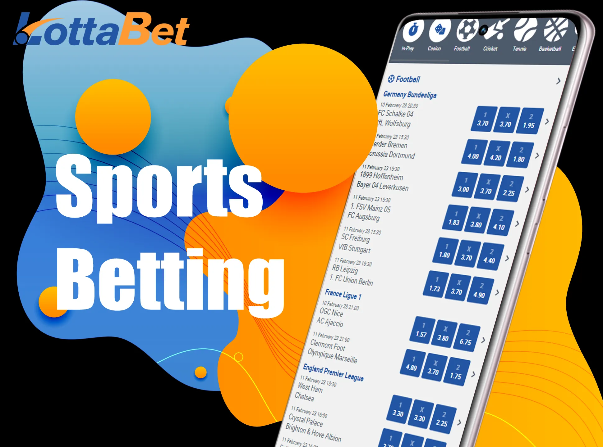 Go to the betting section of Lottabet to start betting on sports.
