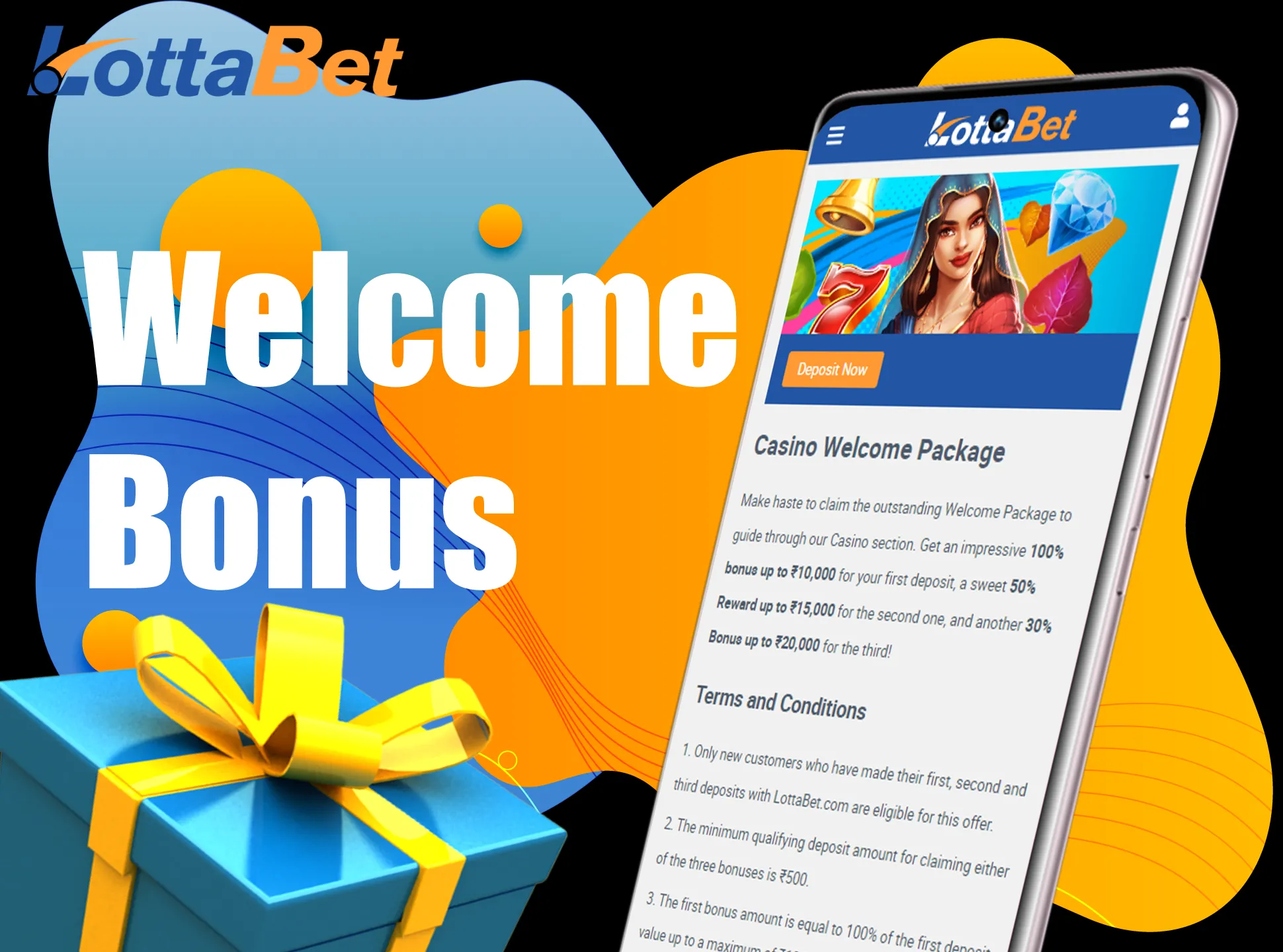You get the Lottabet welcome bonus right after the first deposit.
