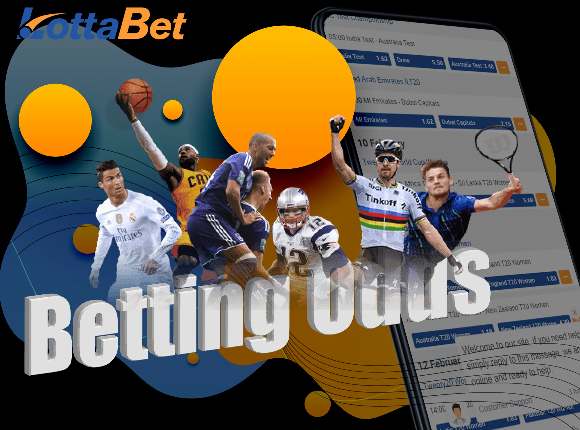 You will find profitable odds on the Lottabet sports app.