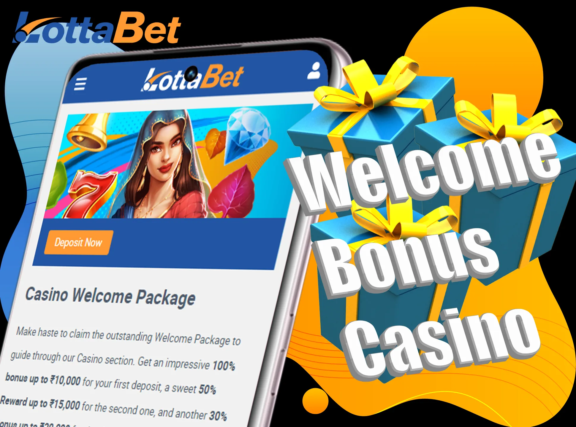 There is also a casino bonus up to 45,000 INR at Lottabet.