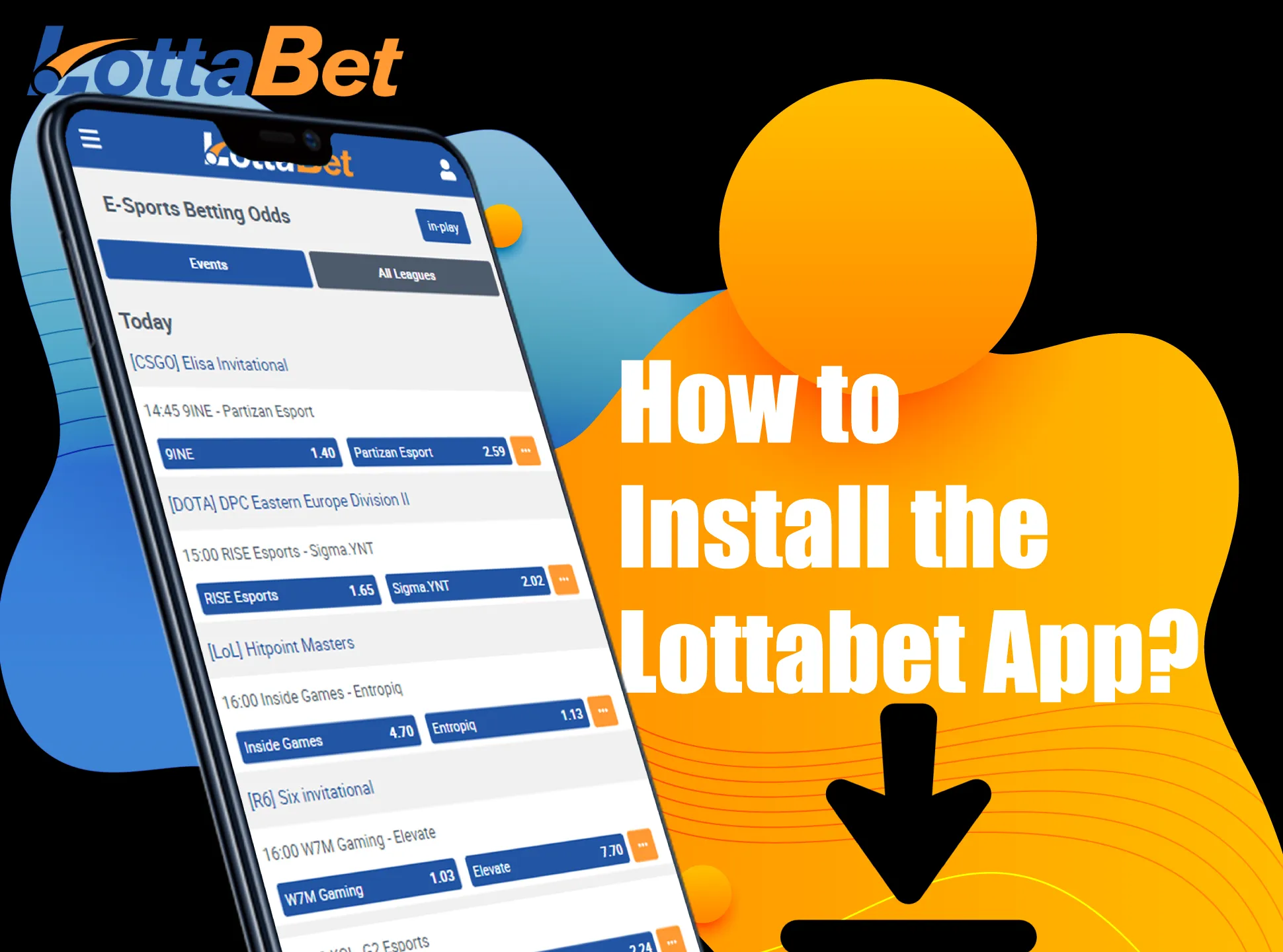 Install the Lottabet app on your smartphone to place bets whenever you wnat.