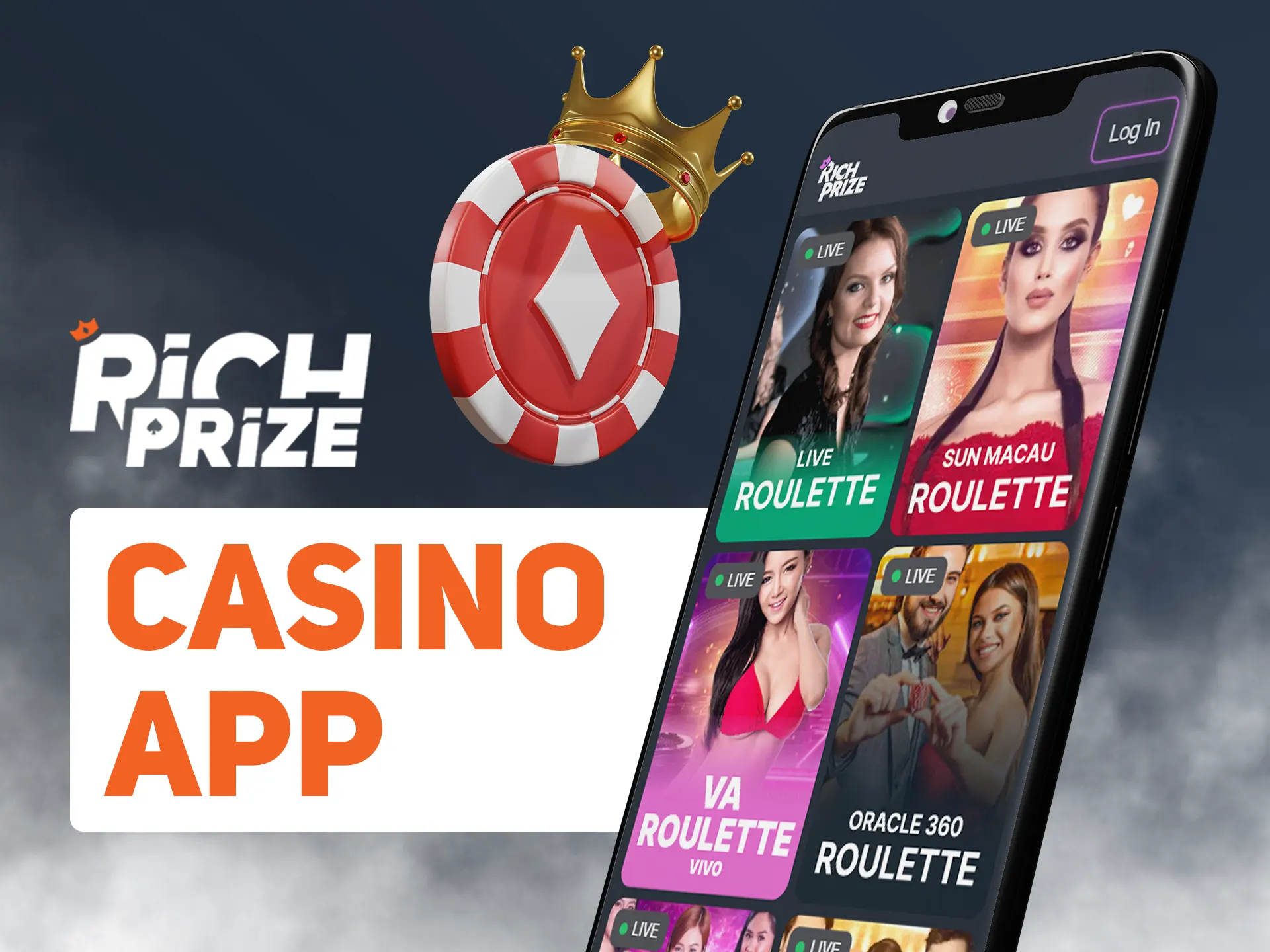 Play casino at any olace using Richprize app.