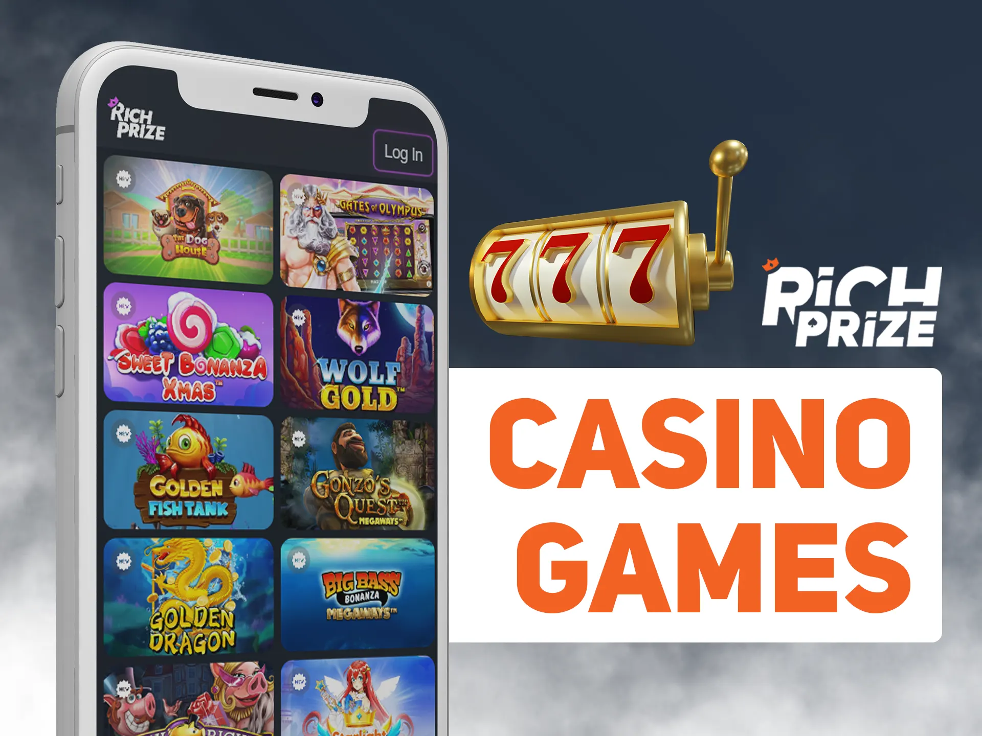 Search for your favourite casino games in Richprize app.