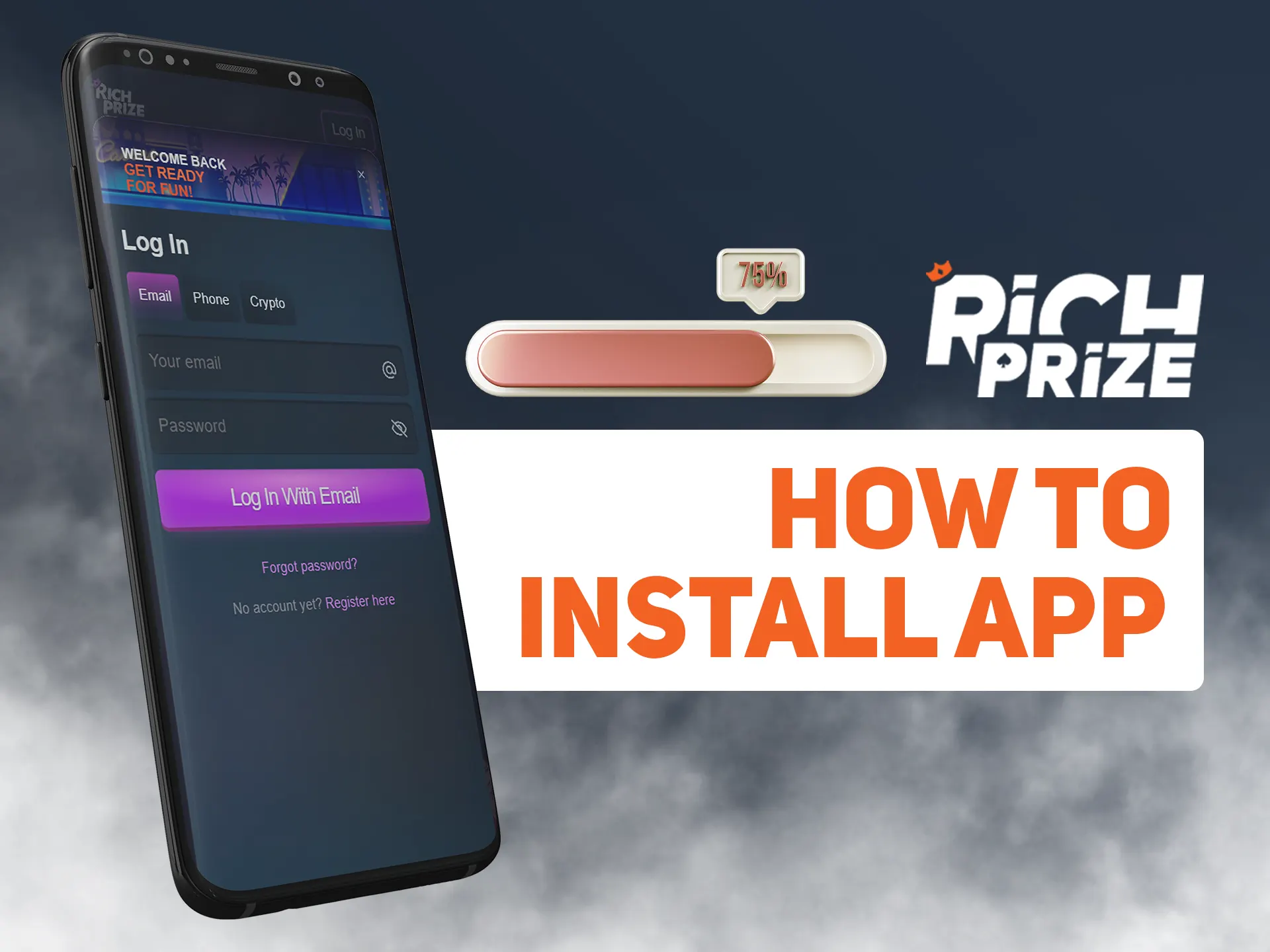 Install Richprize app in two steps.
