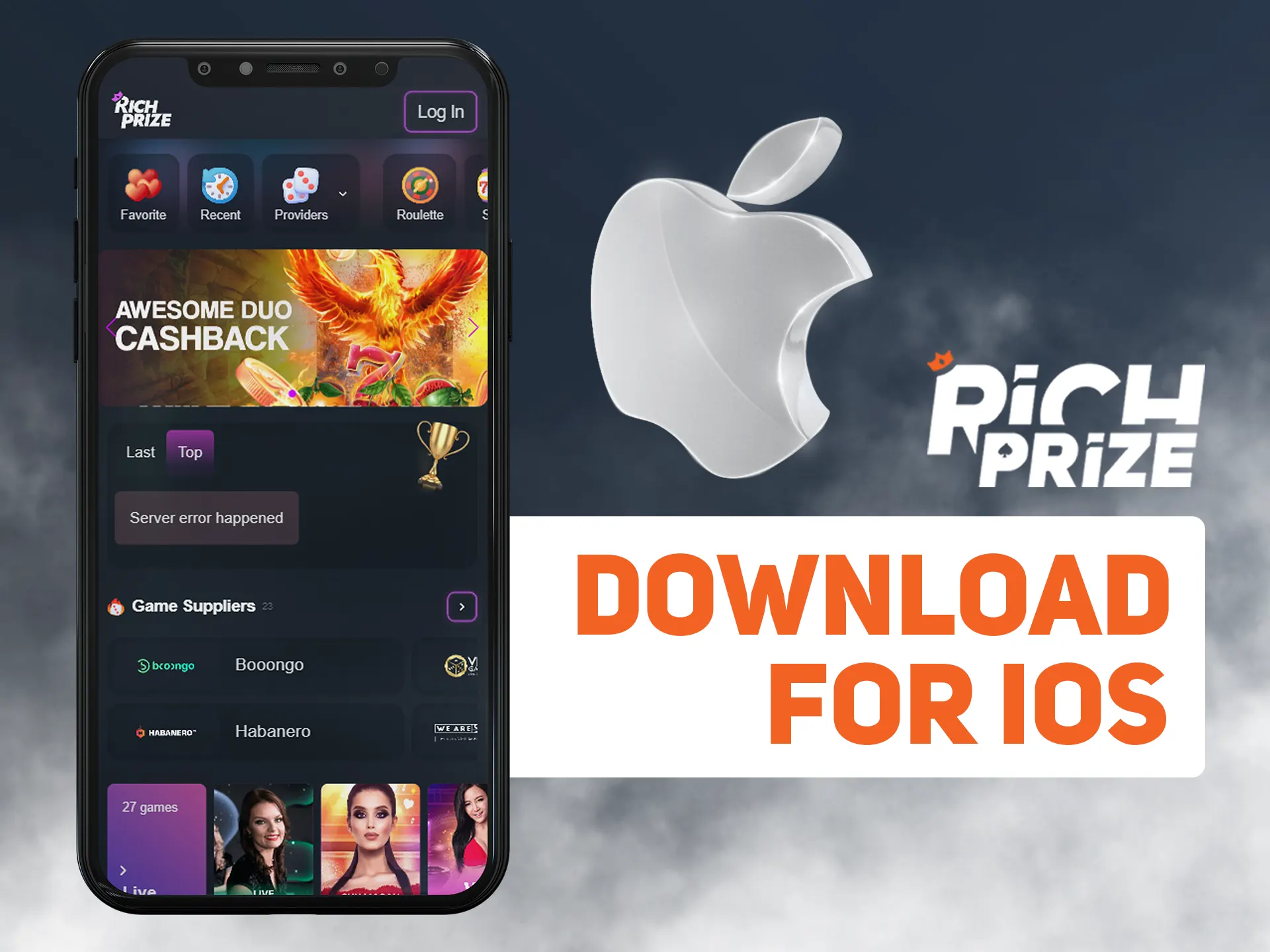Install Richprize app on your ios device.