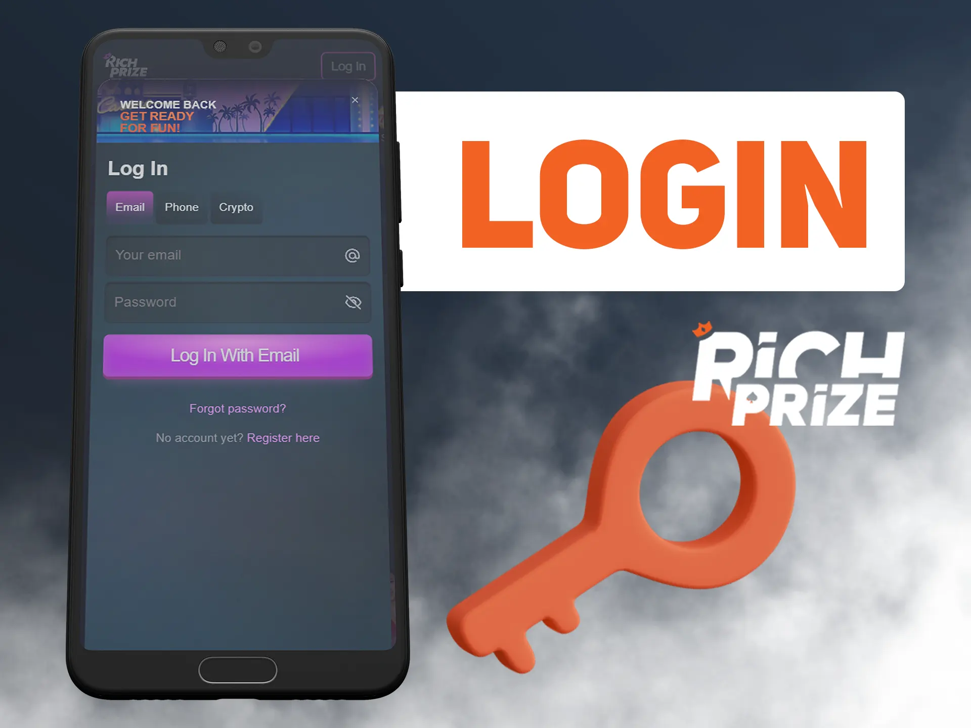Log in using your Richprize account.