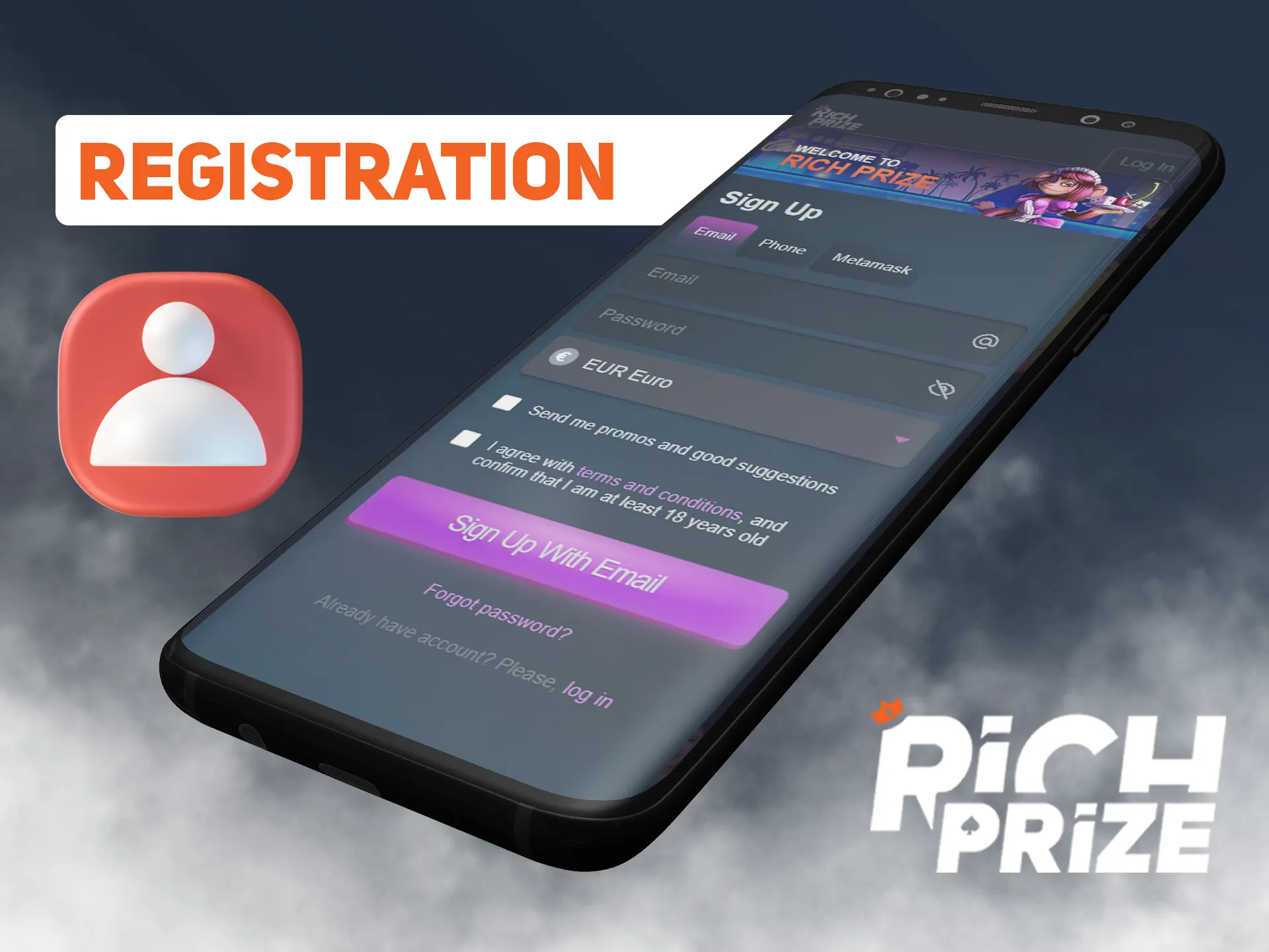 Fill all of the required fields for complete Richprize registration.