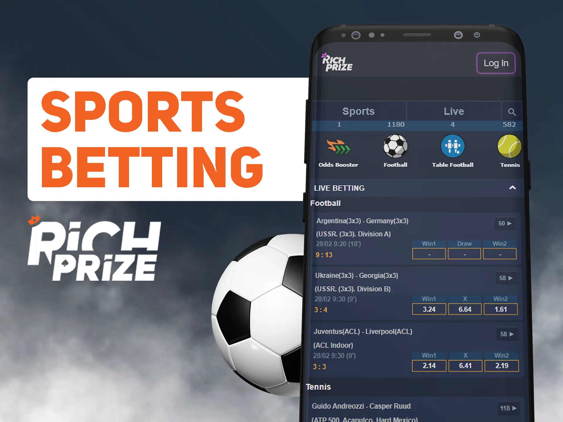 Bet on any type of sports in Richprize app.