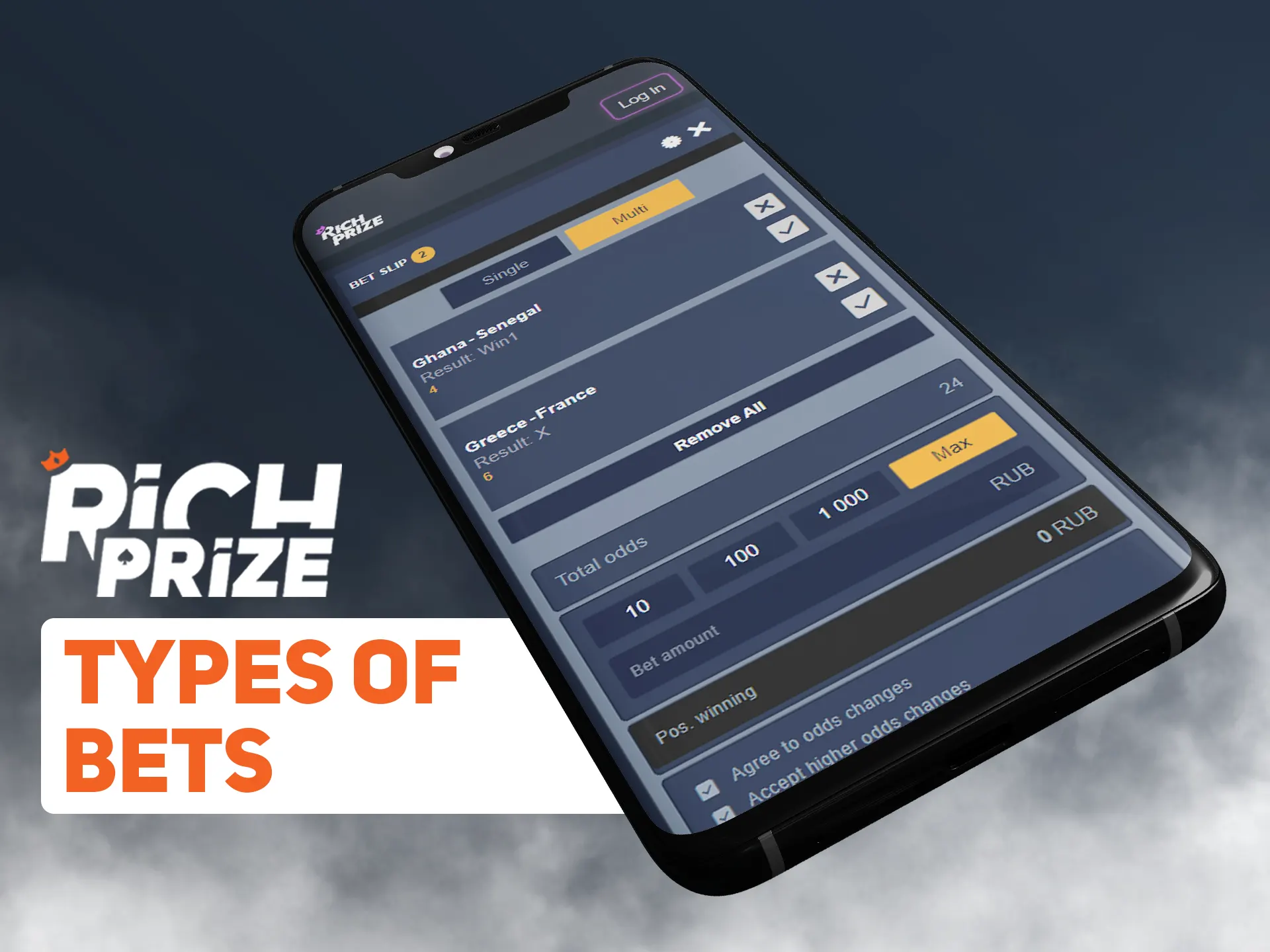 Create your own bet in Richprize app.