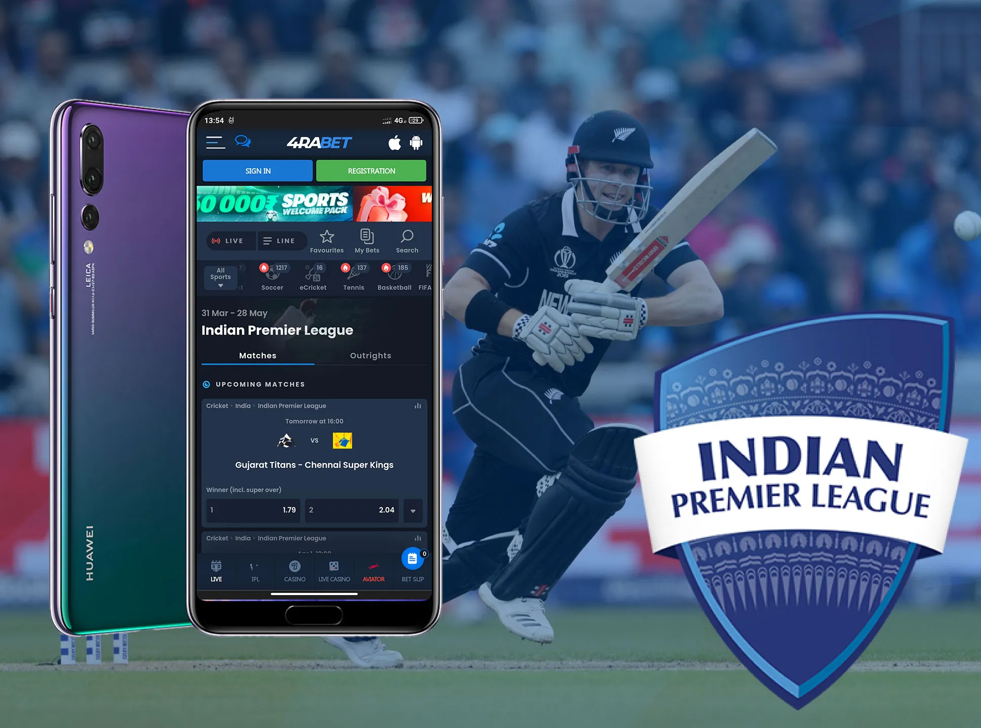 Download and install the 4rabet app on your smartphone and start betting on the IPL 2023.