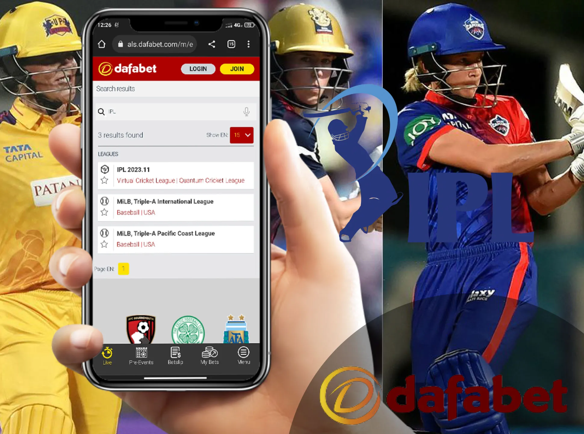 In 2023 you can bet on the favorite IPL team on the Dafabet application.