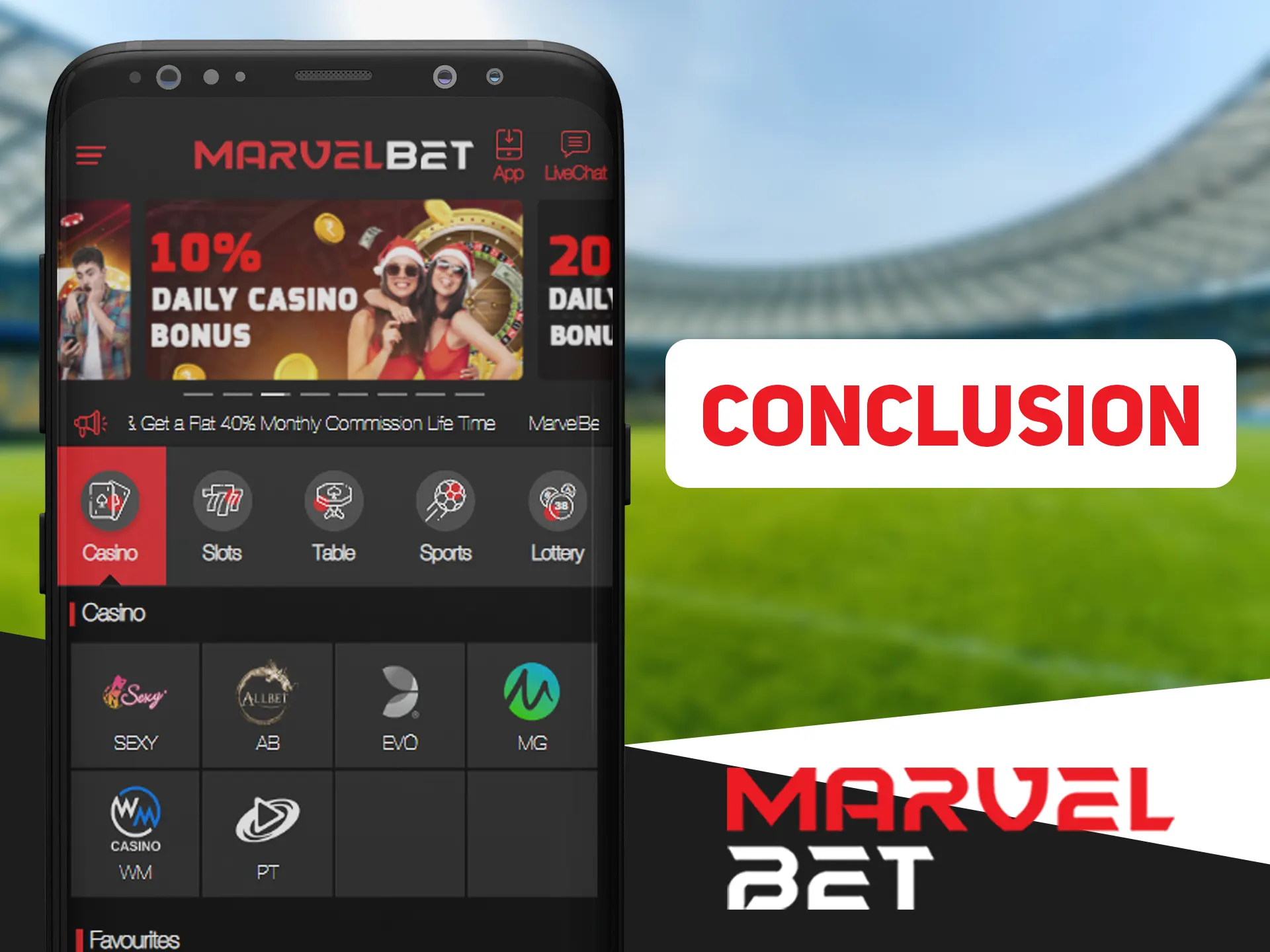 Marvelbet app is a convinient way to making bets.