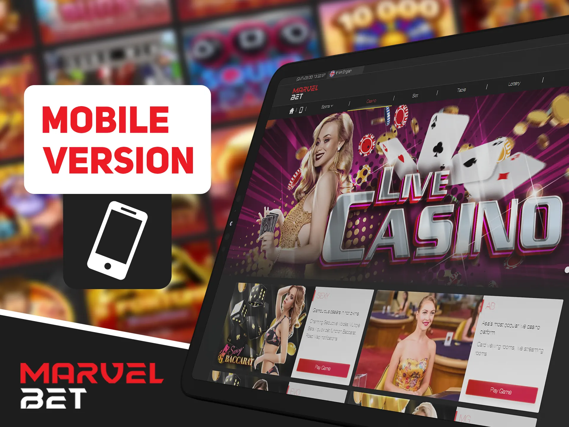 Use Marvelbet website on any mobile device.