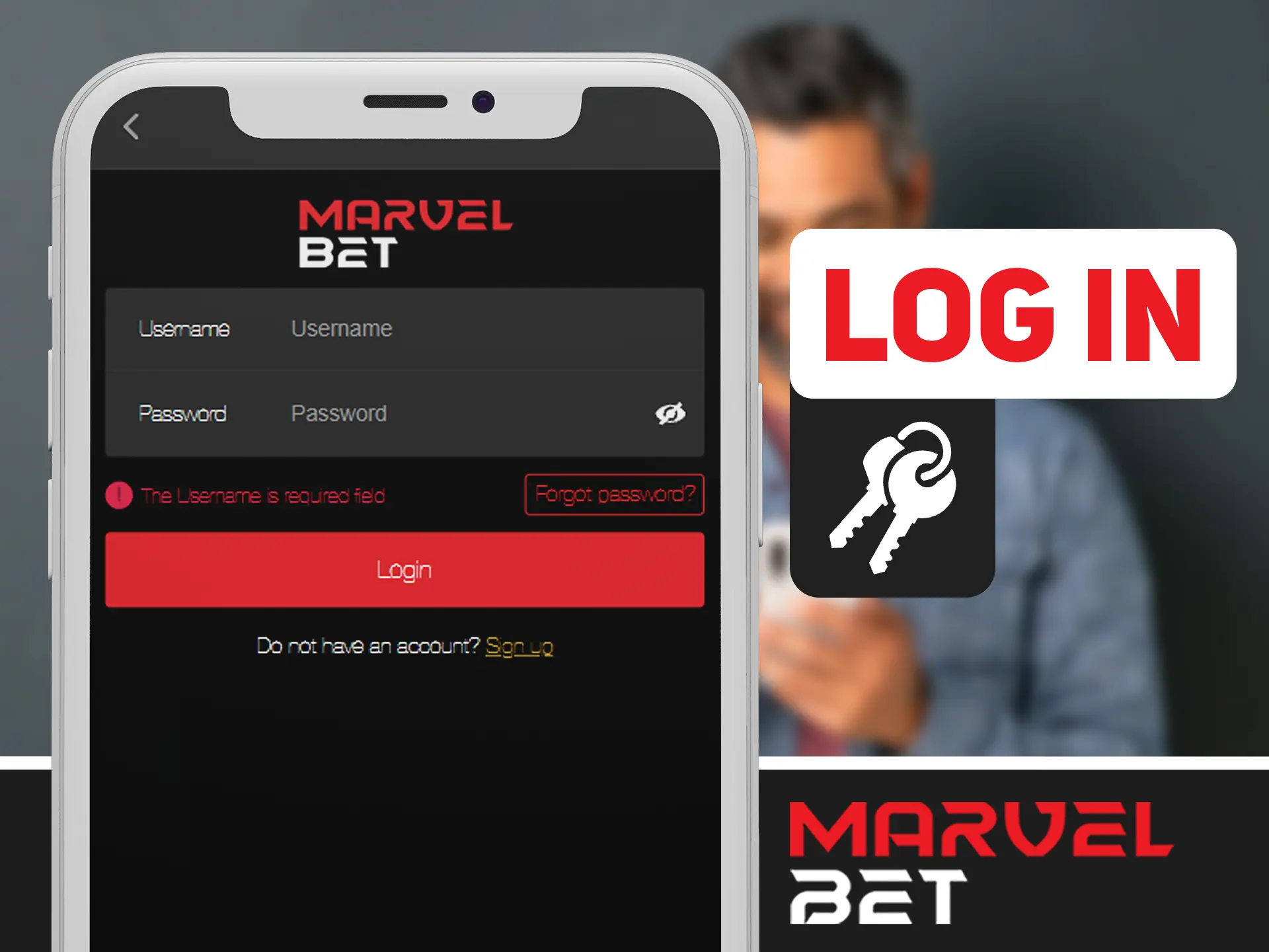 Use your Marvelbet account for signing in.