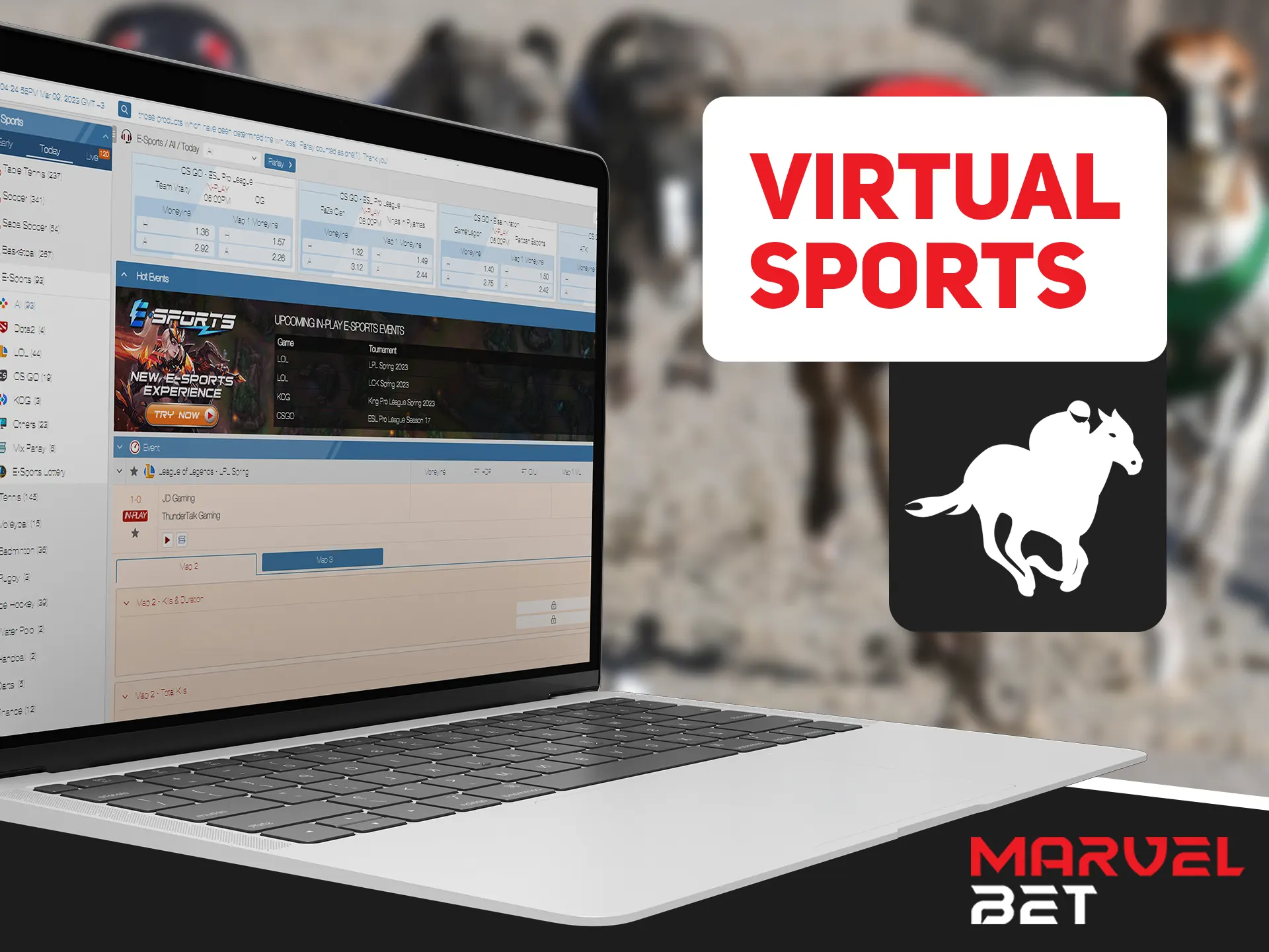 Virtual sports is an intresting way to bet at Marvelbet.