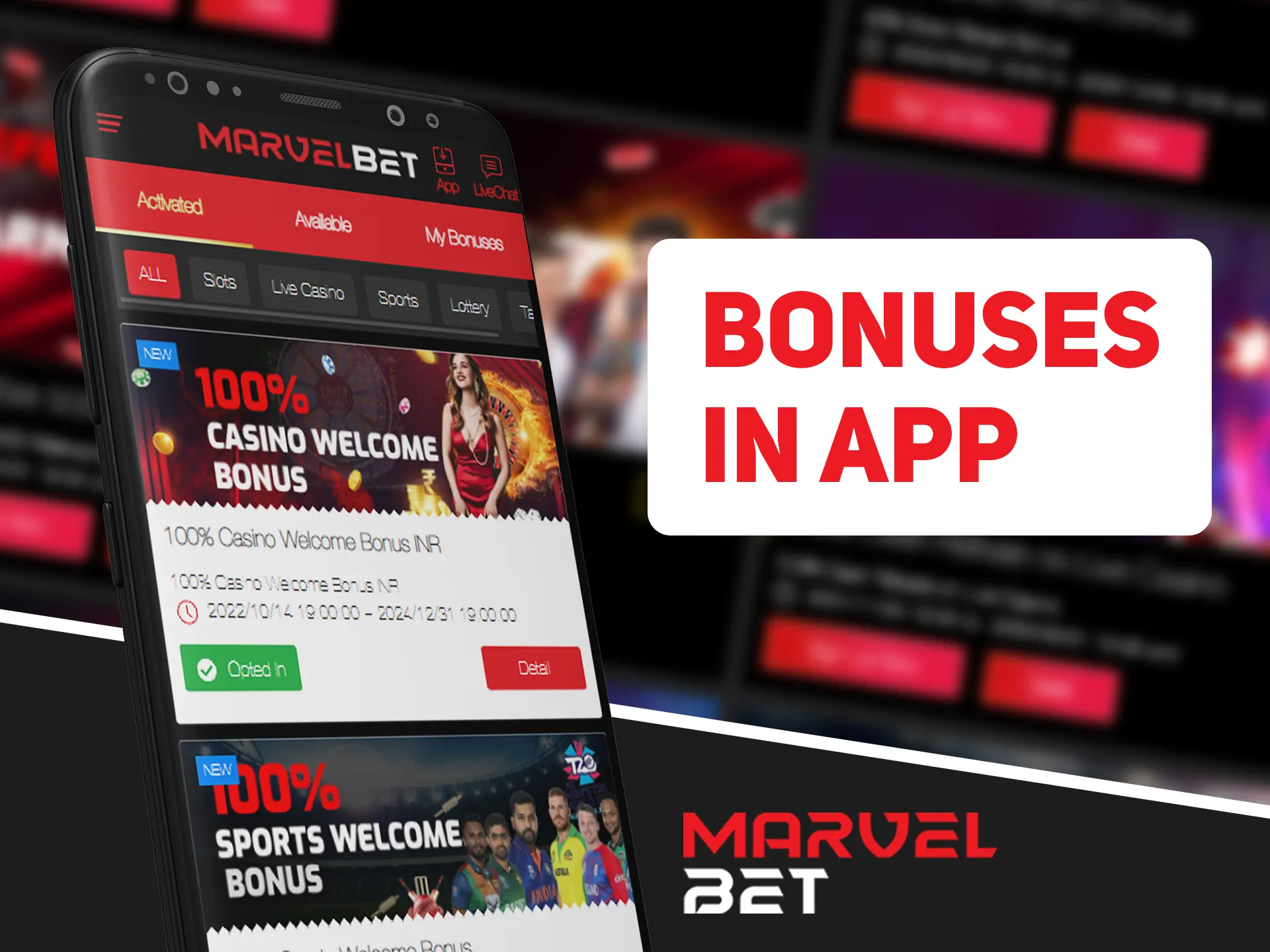 Marvelbet app provide exclusive bonuses.