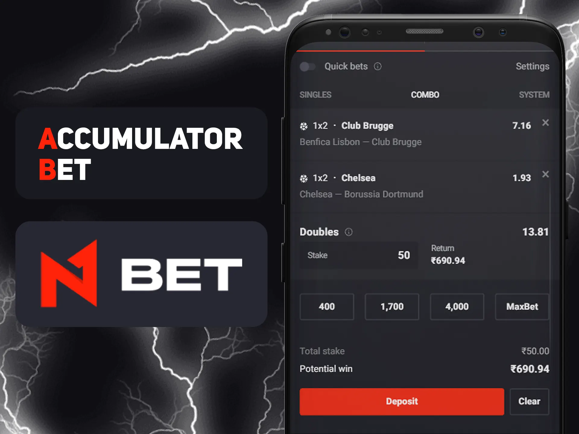 Gather multiple bets in one at N1bet.