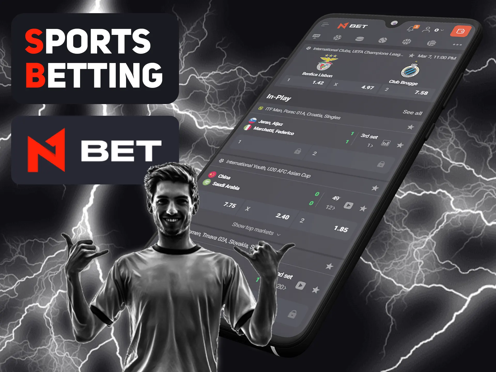 Bet on any type of sports in N1bet app.