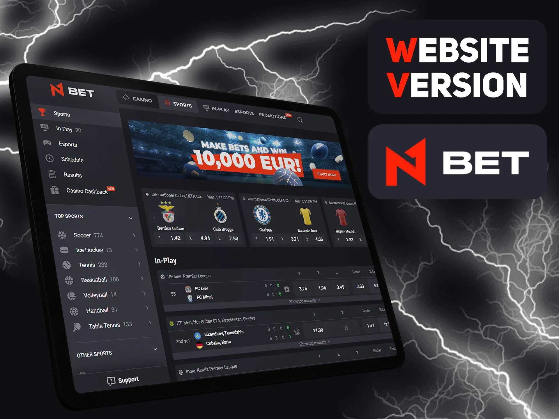 Open N1bet website version on any device.