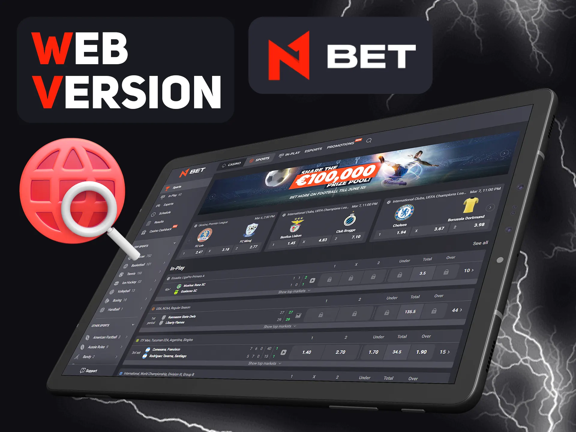 Use web verison of N1bet on any device with internet.