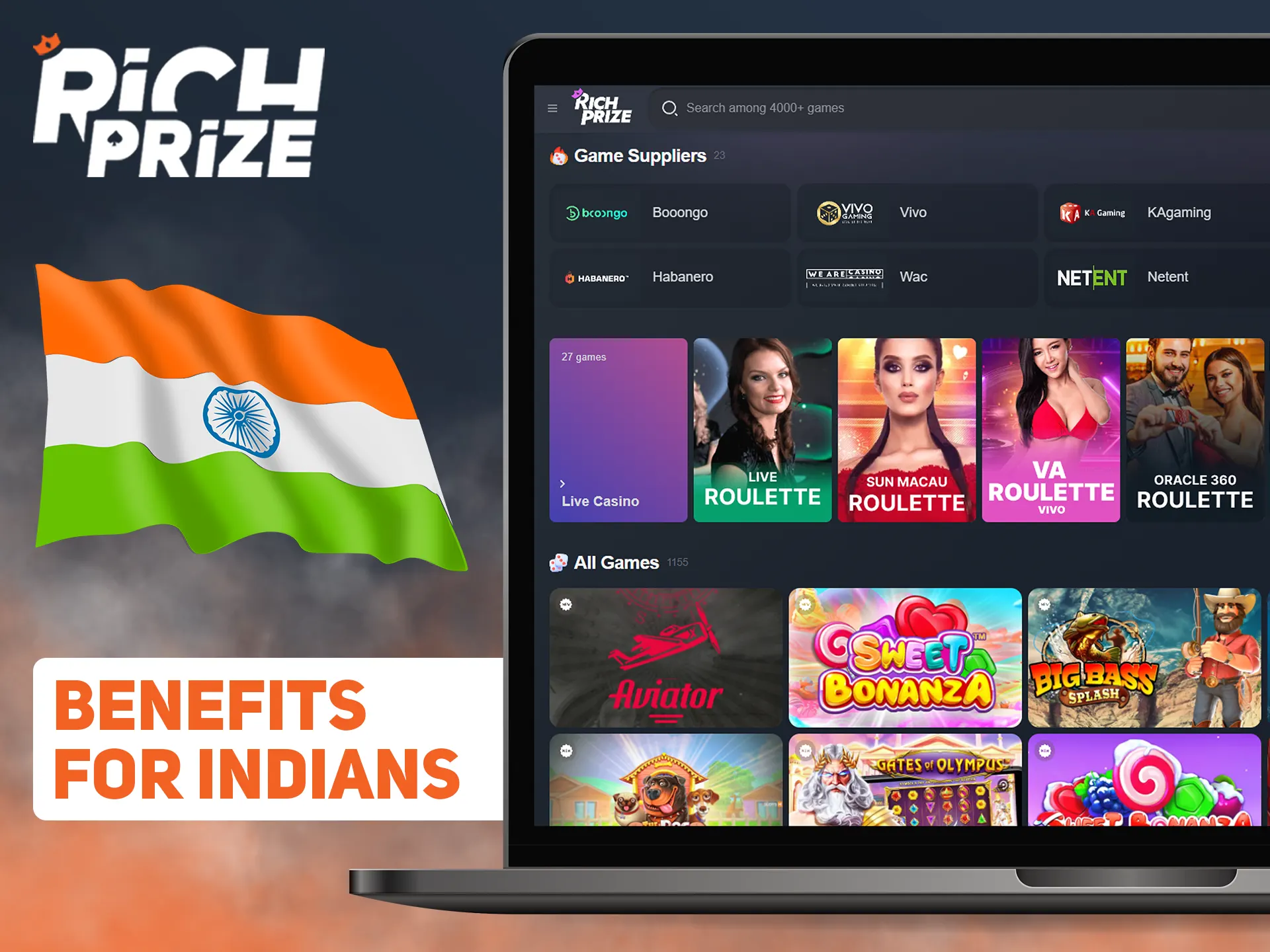 Get more value if you bet at Richprize from India.