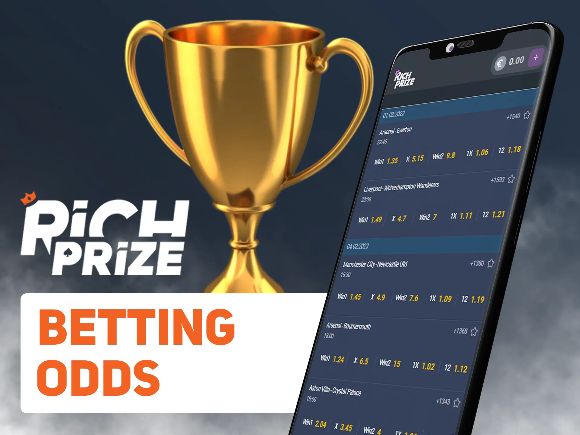 Calculate your odds and make bet at Richprize.