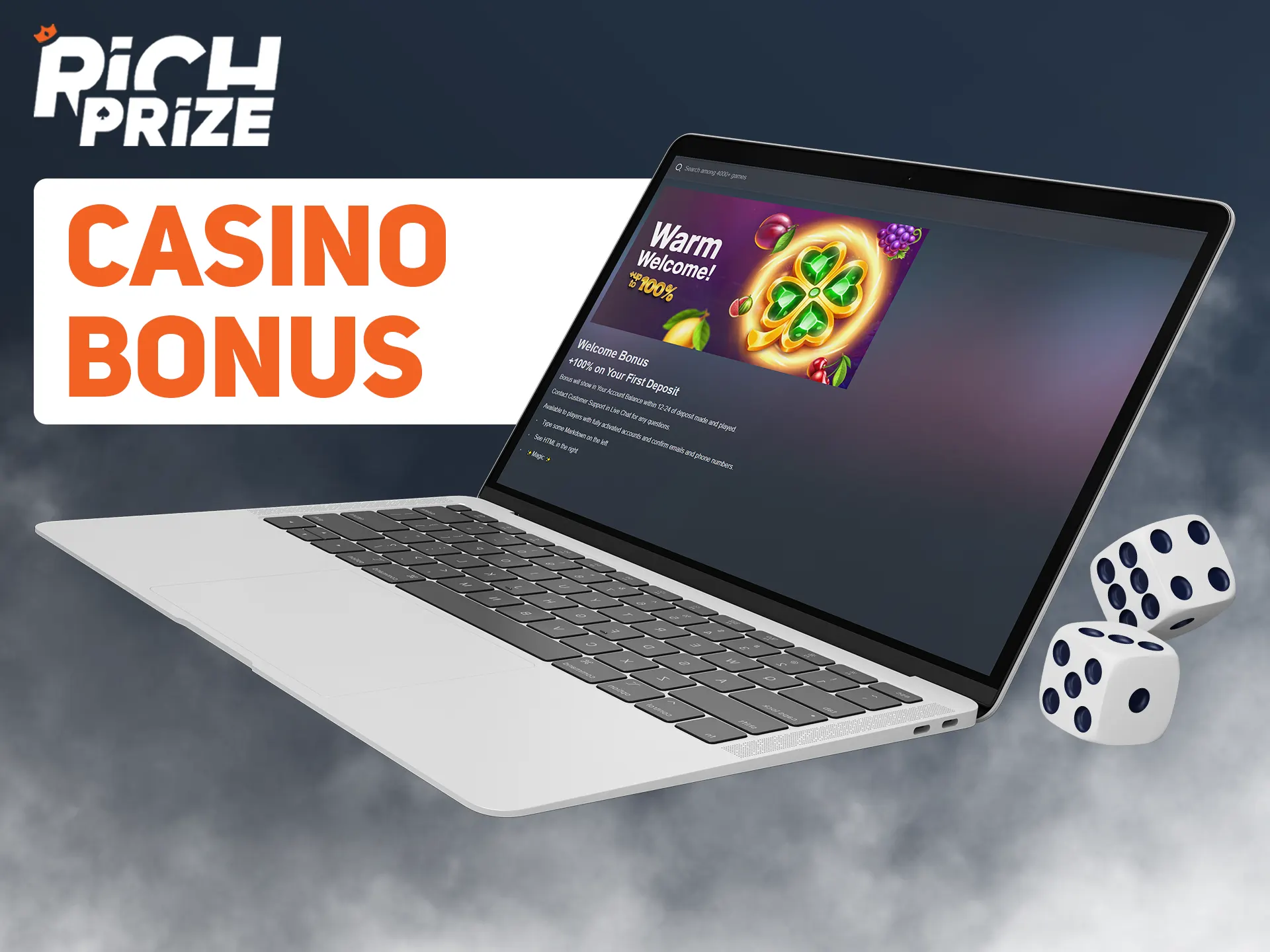 Get Richprize casino bonus after playing games.