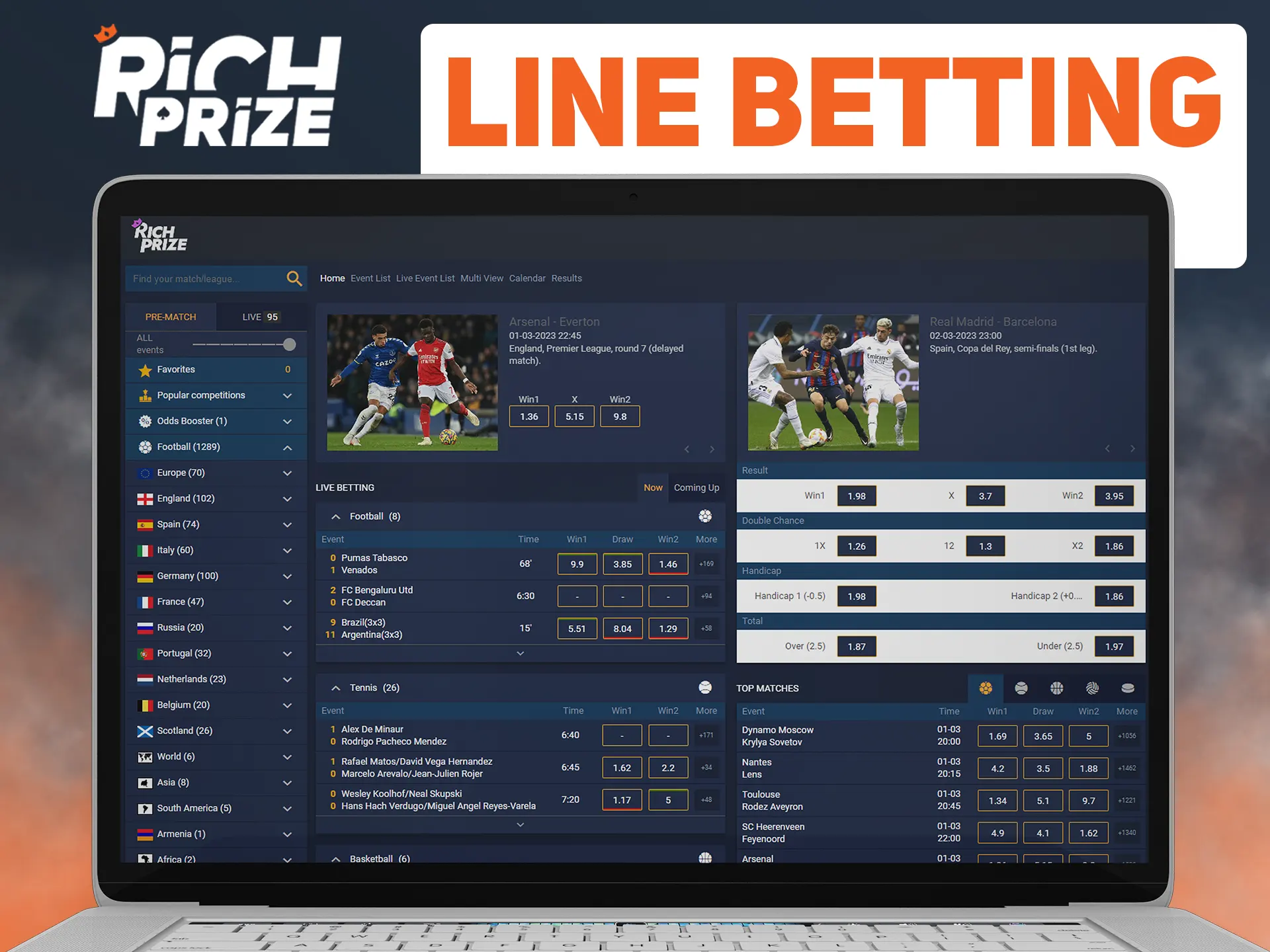 Make your bet at Richprize until game start.
