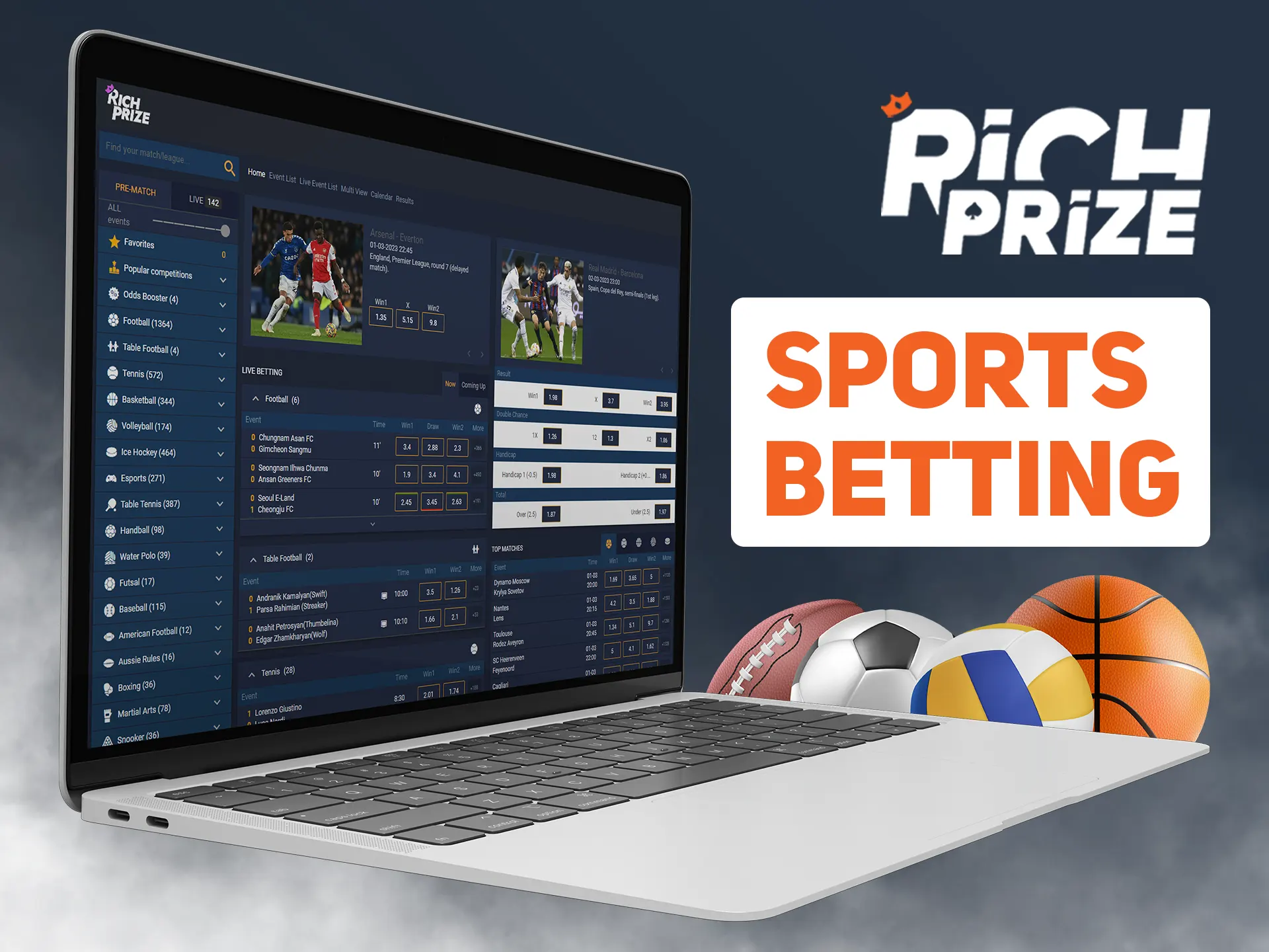Bet on most exotic sports at Richprize.