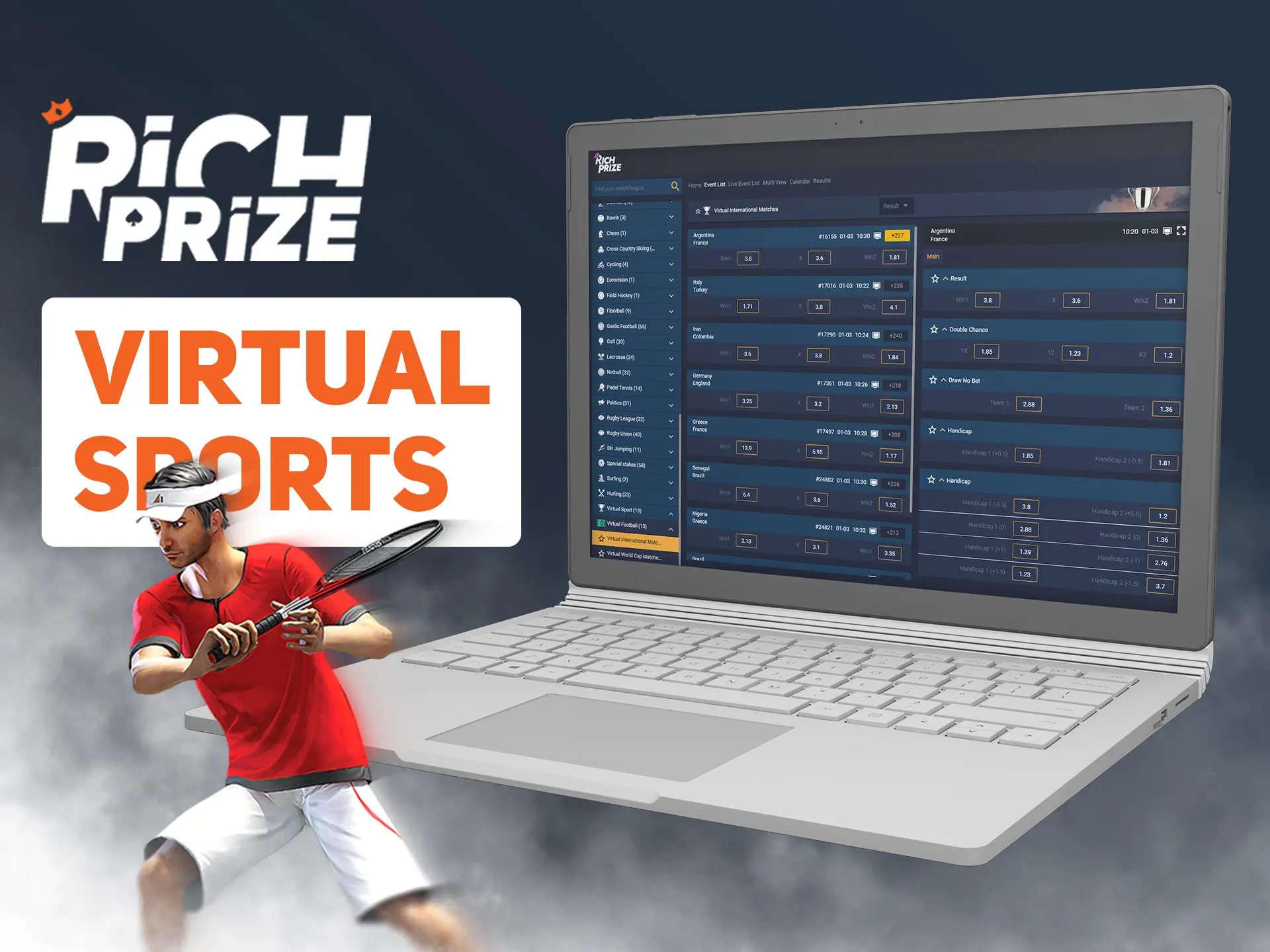 Virtual sports is a new way of Richprize betting.