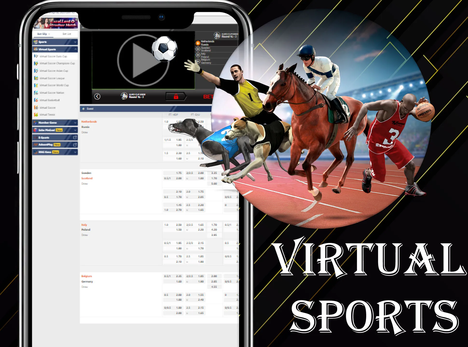 Bet on the virtual football, tennis and basketball in the Crickex app.