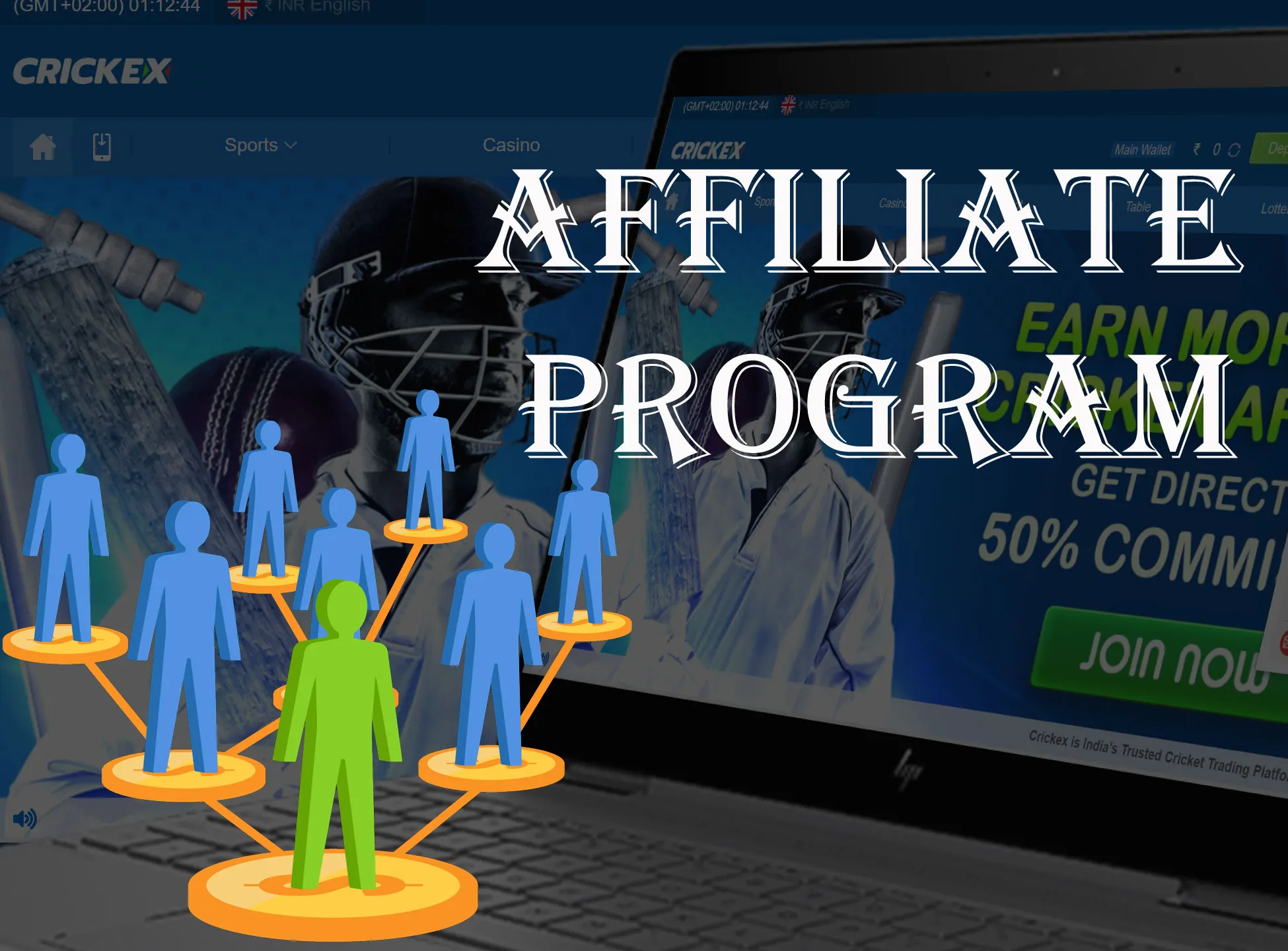 Join the affiliate programm on Crickex and get additional bonuses.