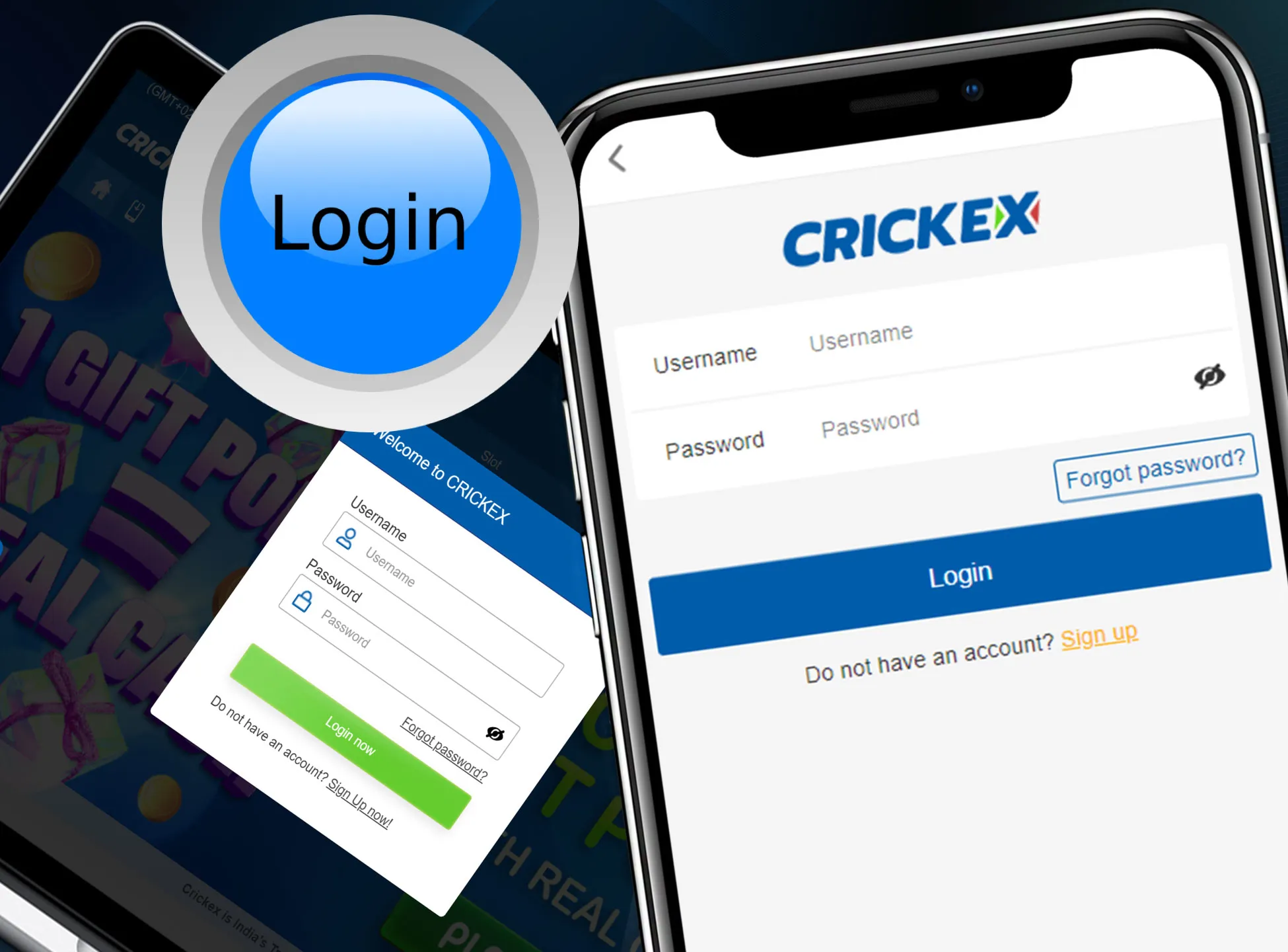 Log in to the Crickex account with your username and password.