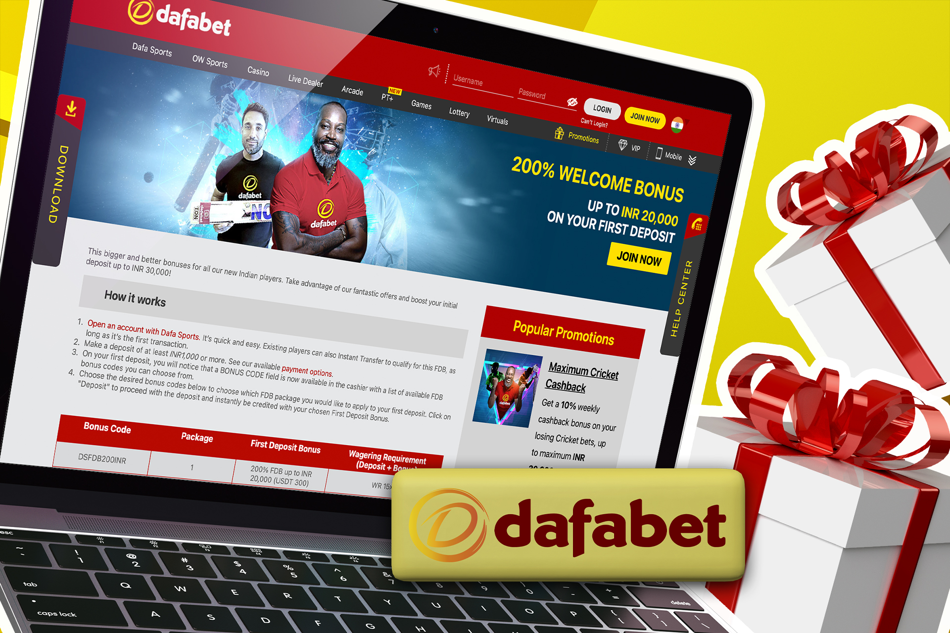 Dafabet offers new players a welcome bonus of up to 160% to their first deposit.