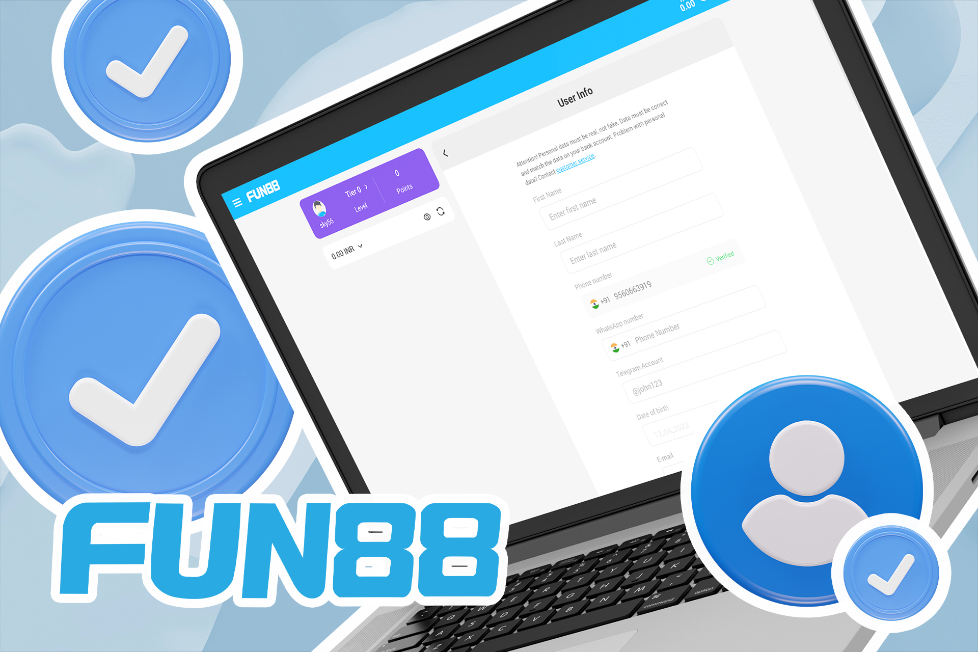 Verify your Fun88 account to protect your data and money.